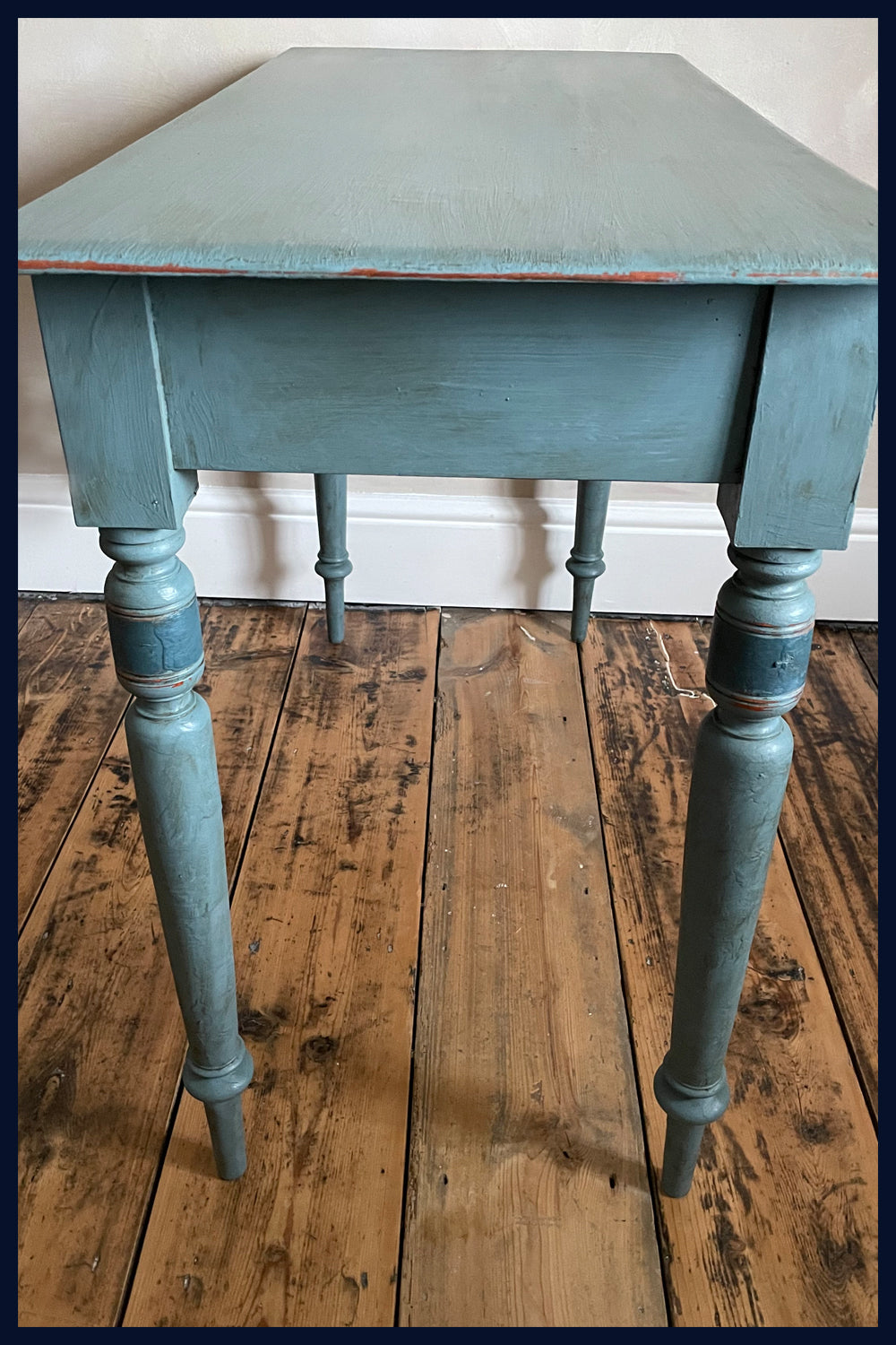 SOLD Wonderland Furniture Collection: Painted Antique Pine Table with Drawer