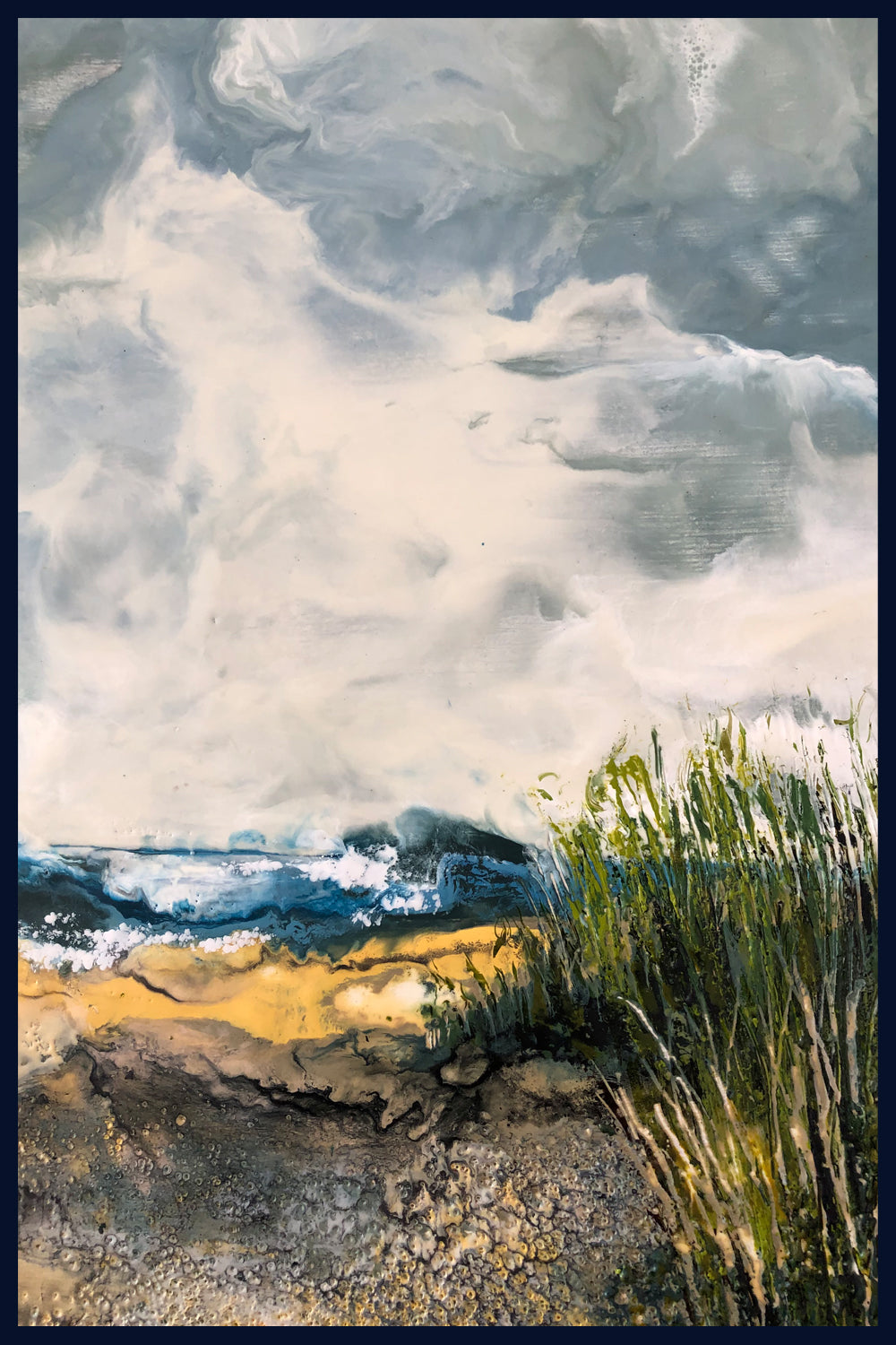 SOLD Linear Lands Collection: First Sight, Holkham, Norfolk. Original Oil & Wax Painting
