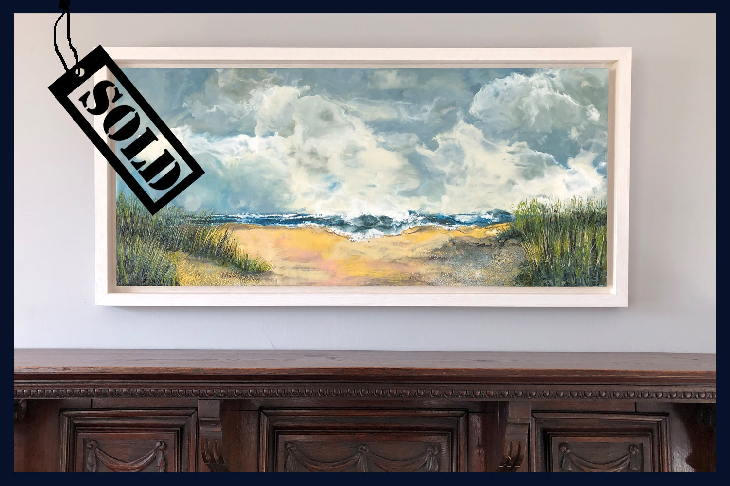 SOLD Linear Lands Collection: First Sight, Holkham, Norfolk. Original Oil & Wax Painting