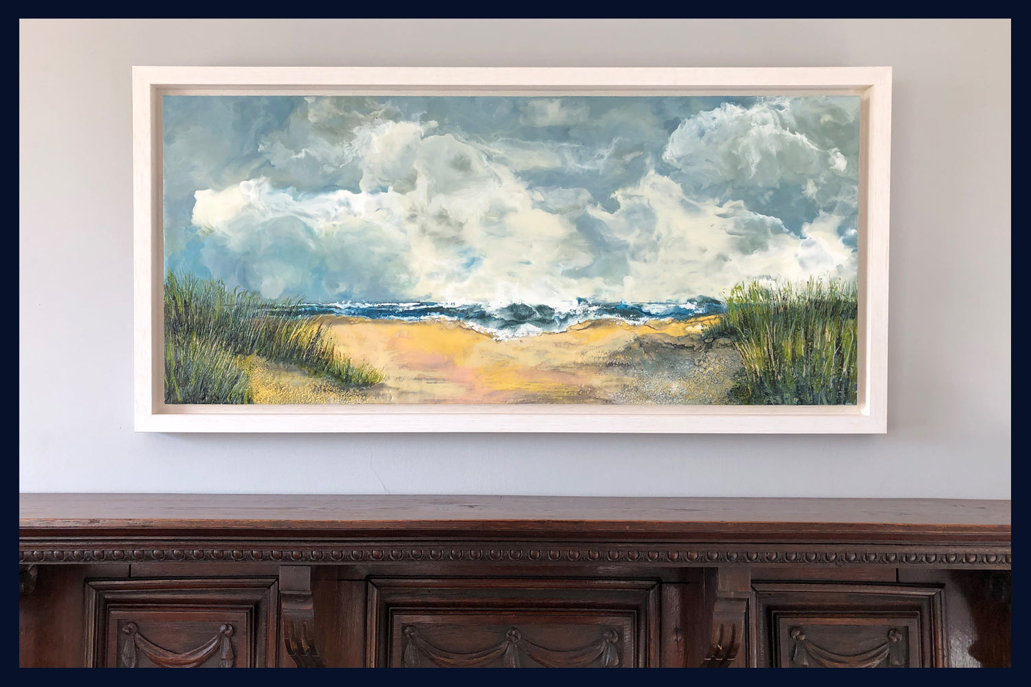 SOLD Linear Lands Collection: First Sight, Holkham, Norfolk. Original Oil & Wax Painting