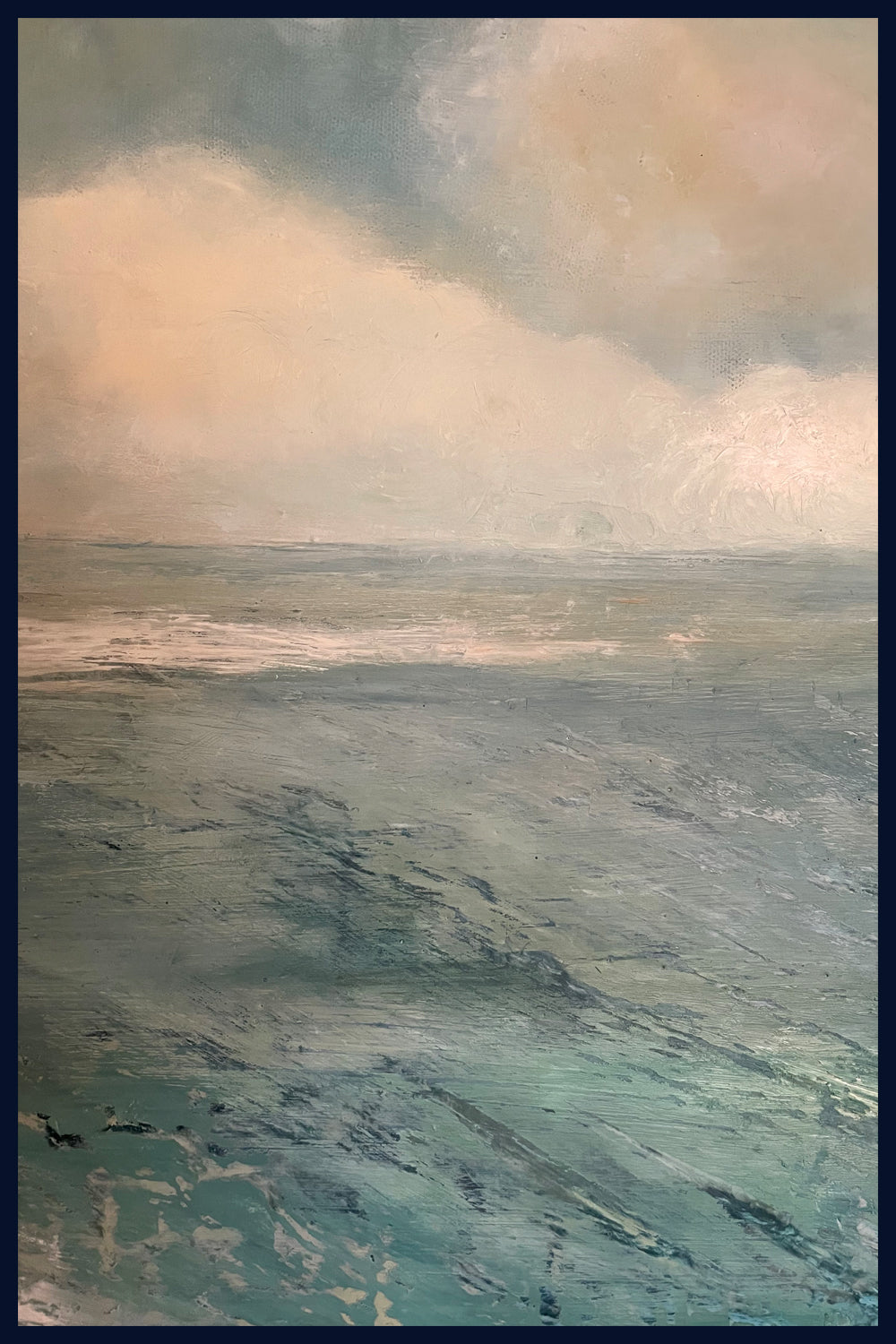 SOLD Linear Lands Collection: A Quiet Sunday, Holkham Beach, Norfolk. Original Oil & Wax Painting