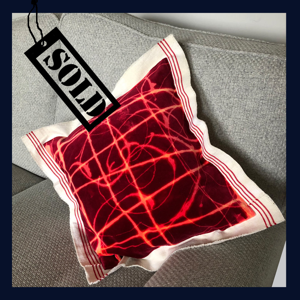 Raw Luxe Collection: Luxury Vintage Velvet & Antique Metis Cushion 16"/41cm (4)