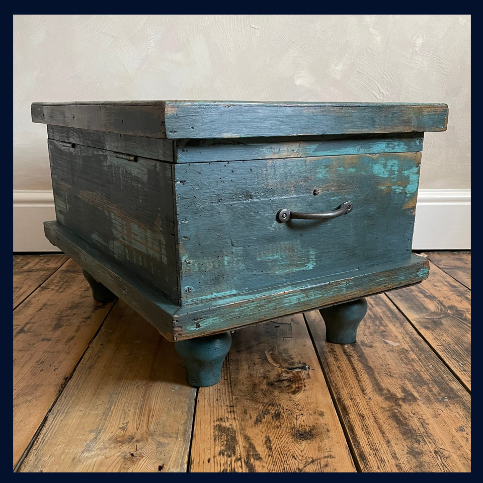 SOLD Wonderland Furniture Collection: Painted Vintage Trunk/Box Table