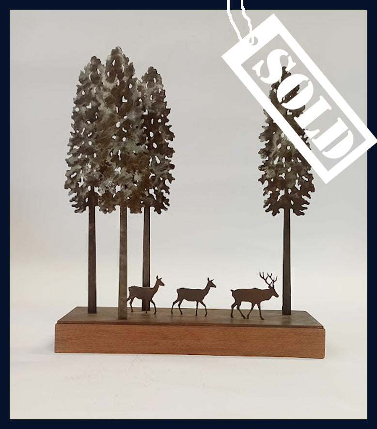 SOLD The Clearing: Metal & Wood Sculpture by David Mayne