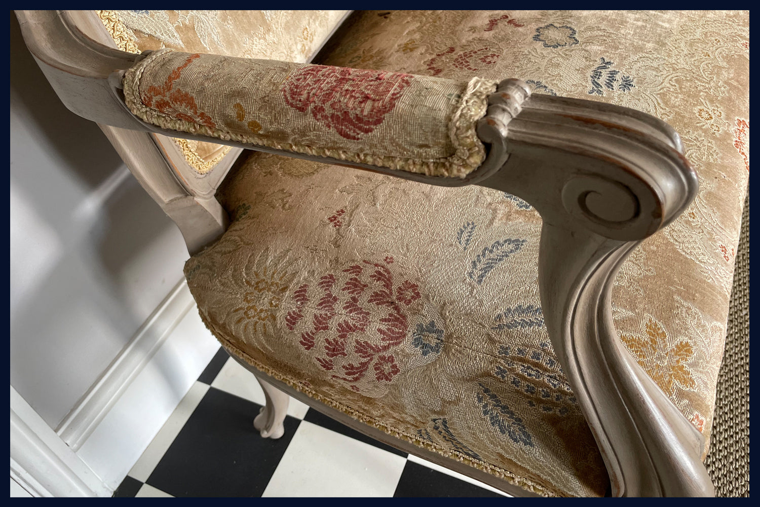 Wonderland Furniture Collection: Antique Canape' Banquette French Settee
