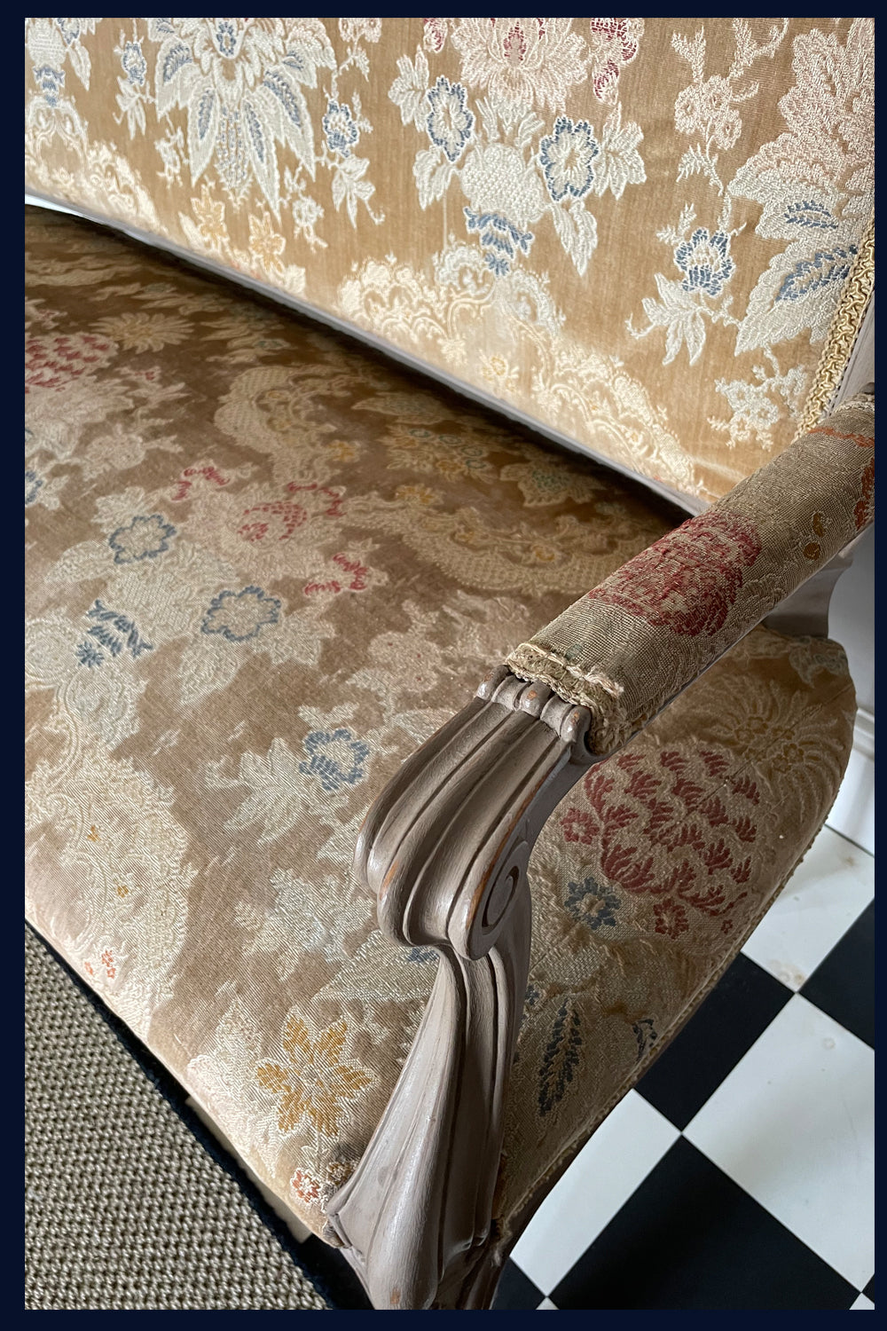 Wonderland Furniture Collection: Antique Canape' Banquette French Settee
