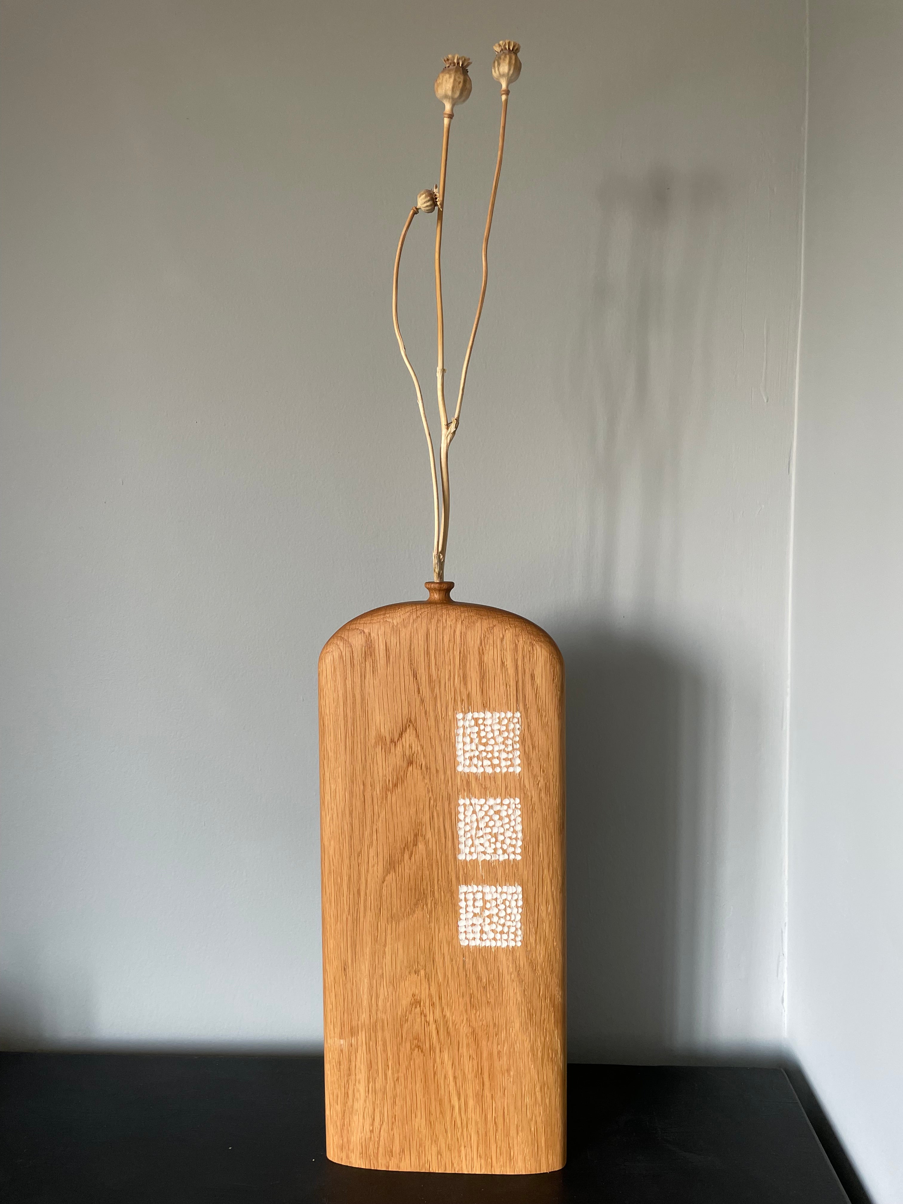 Carved Oak Vessel 15 by Michael Slaney