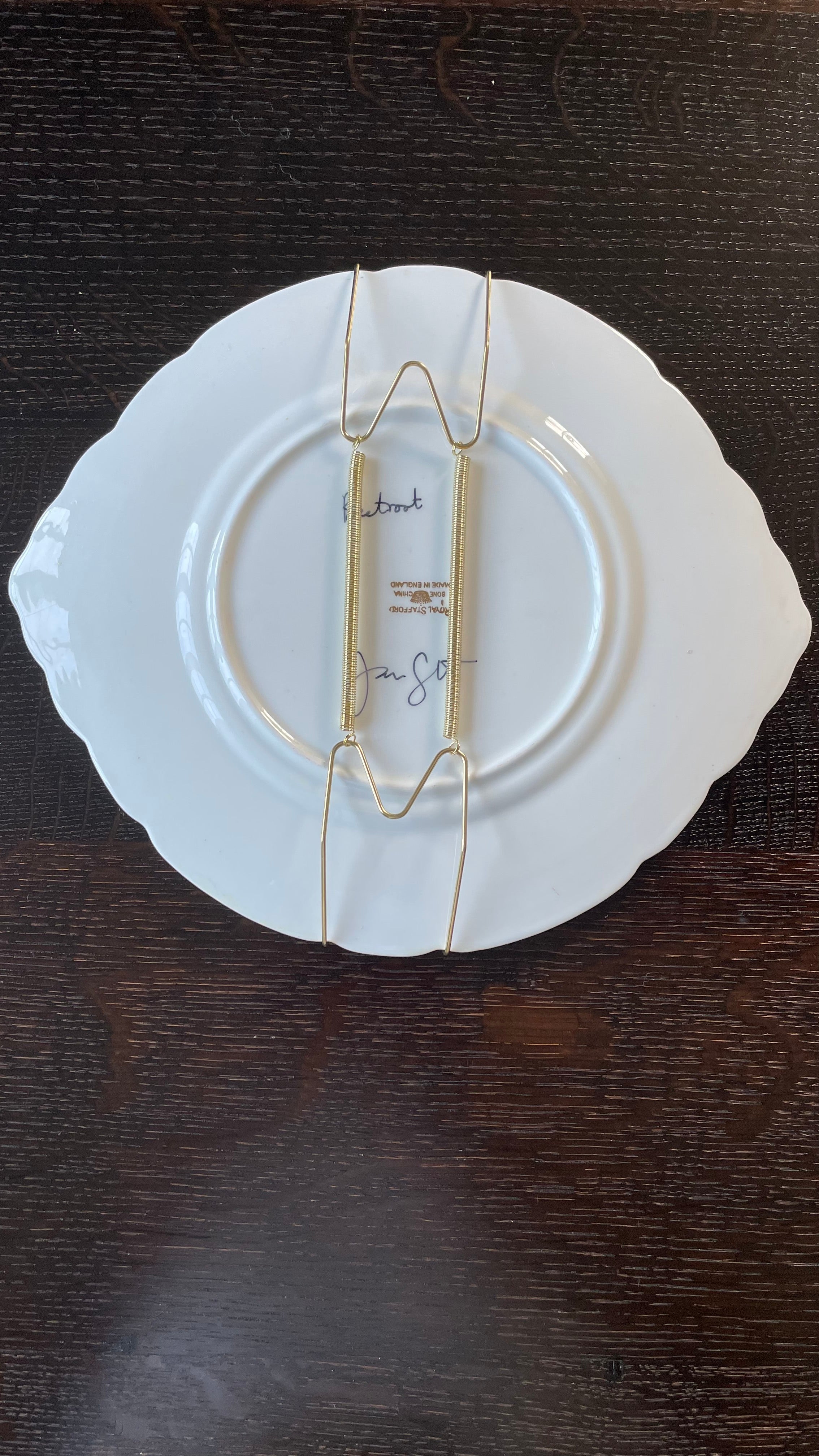 Plated: original oil painting on a vintage Royal Stafford cake plate - garden fresh beetroot