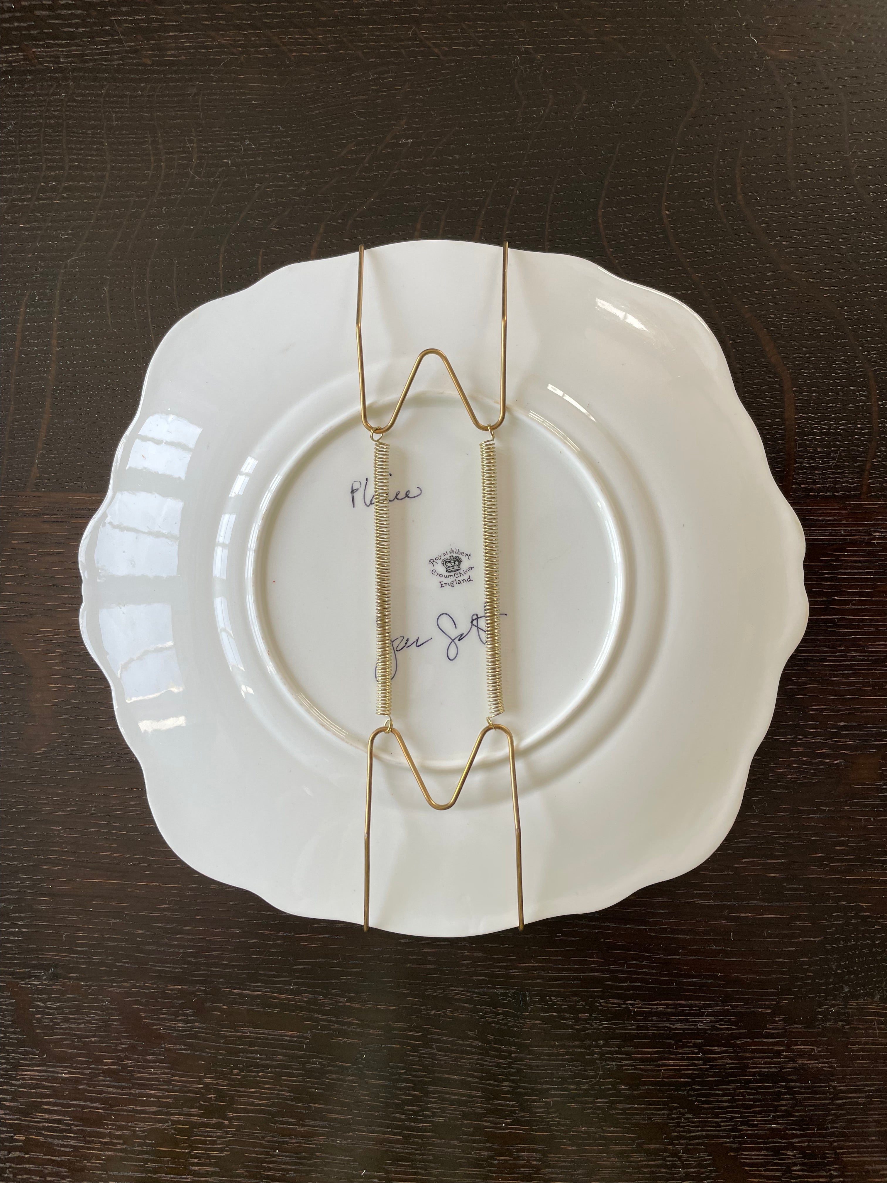 Plated: original fine art oil painting on a vintage cake plate - plaice