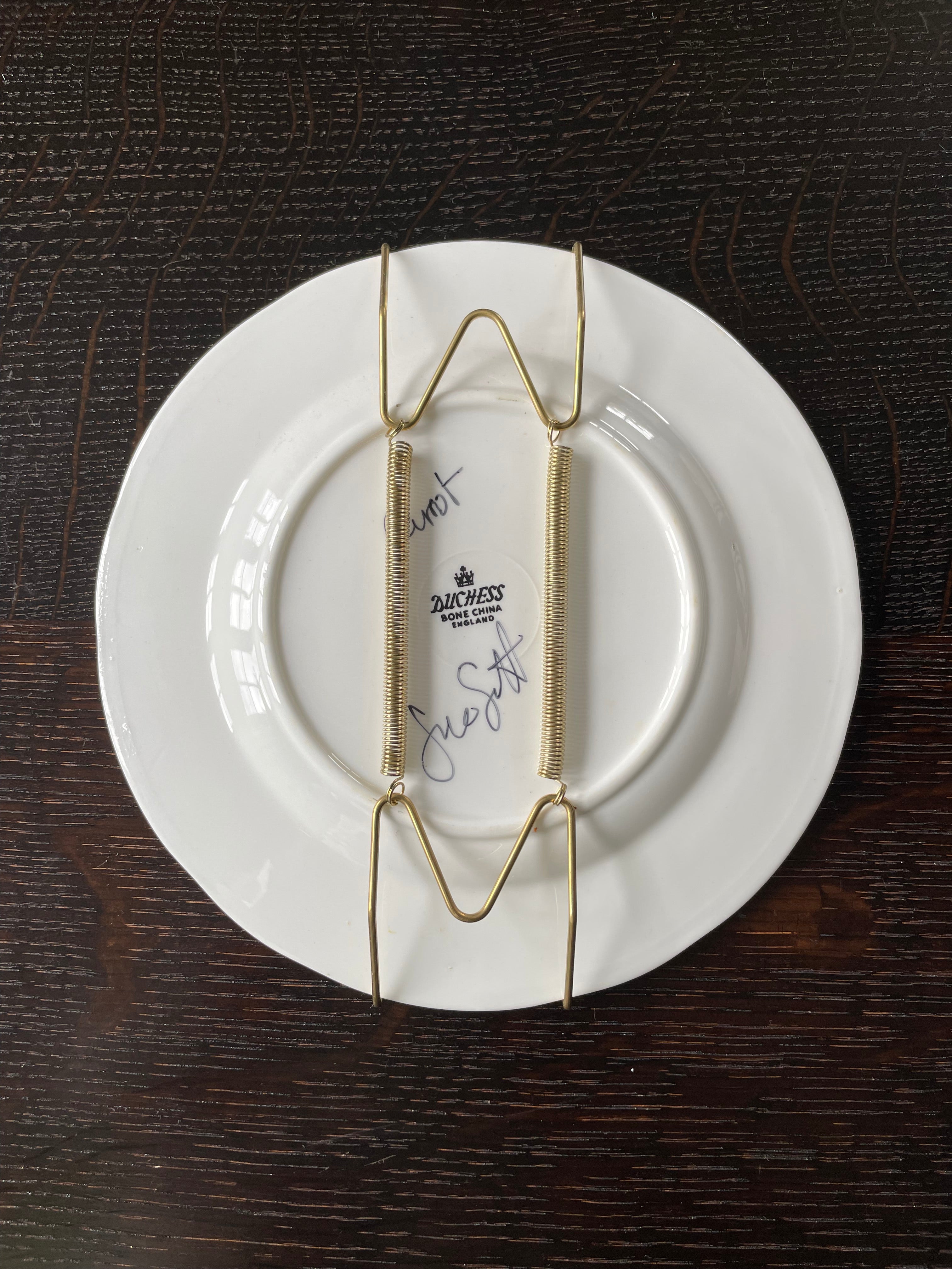 Original oil painting on a vintage china tea plate - carrot