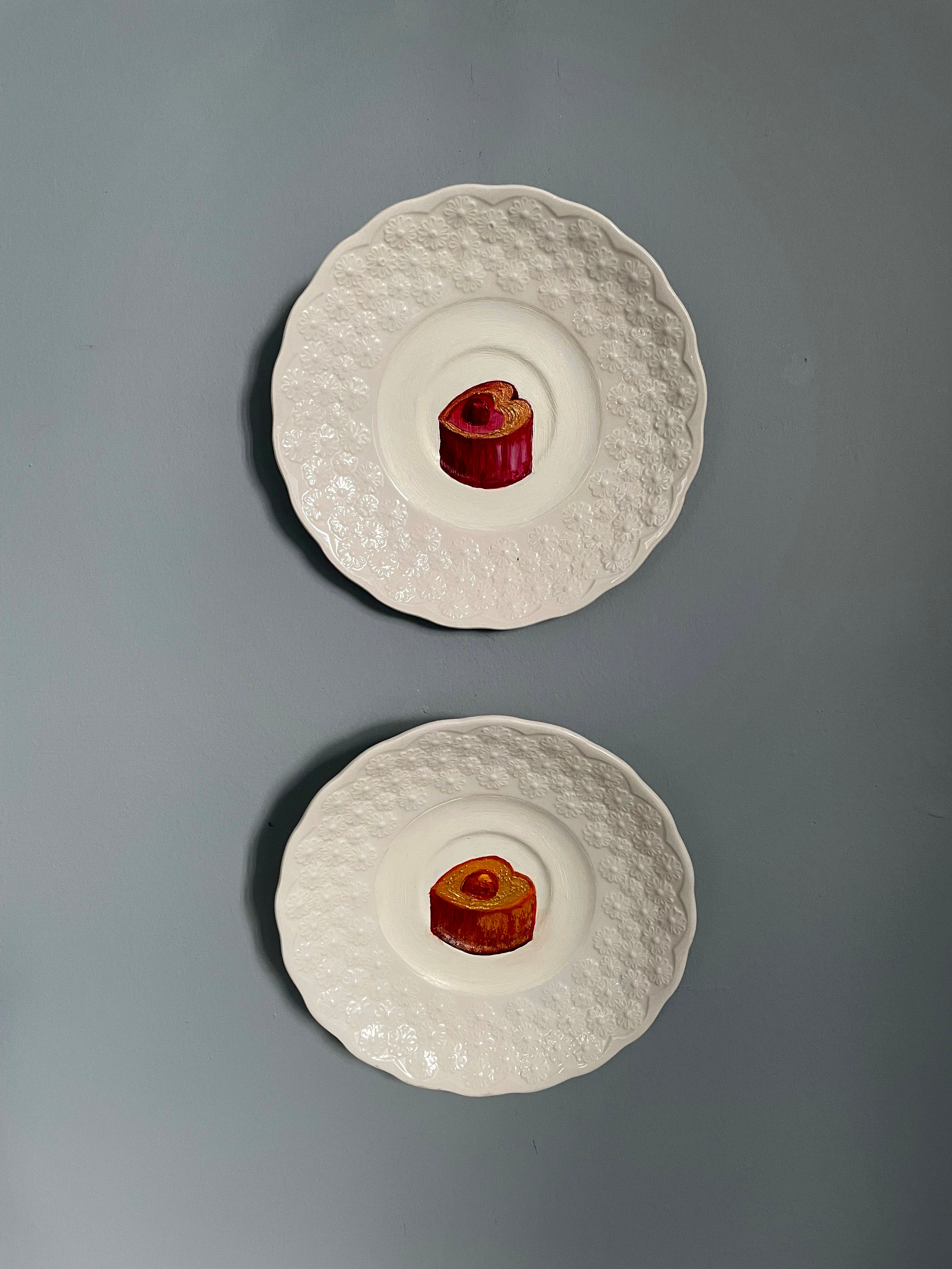 Grand Marnier Chocolate Original Oil Painting On Antique Spode China Saucer