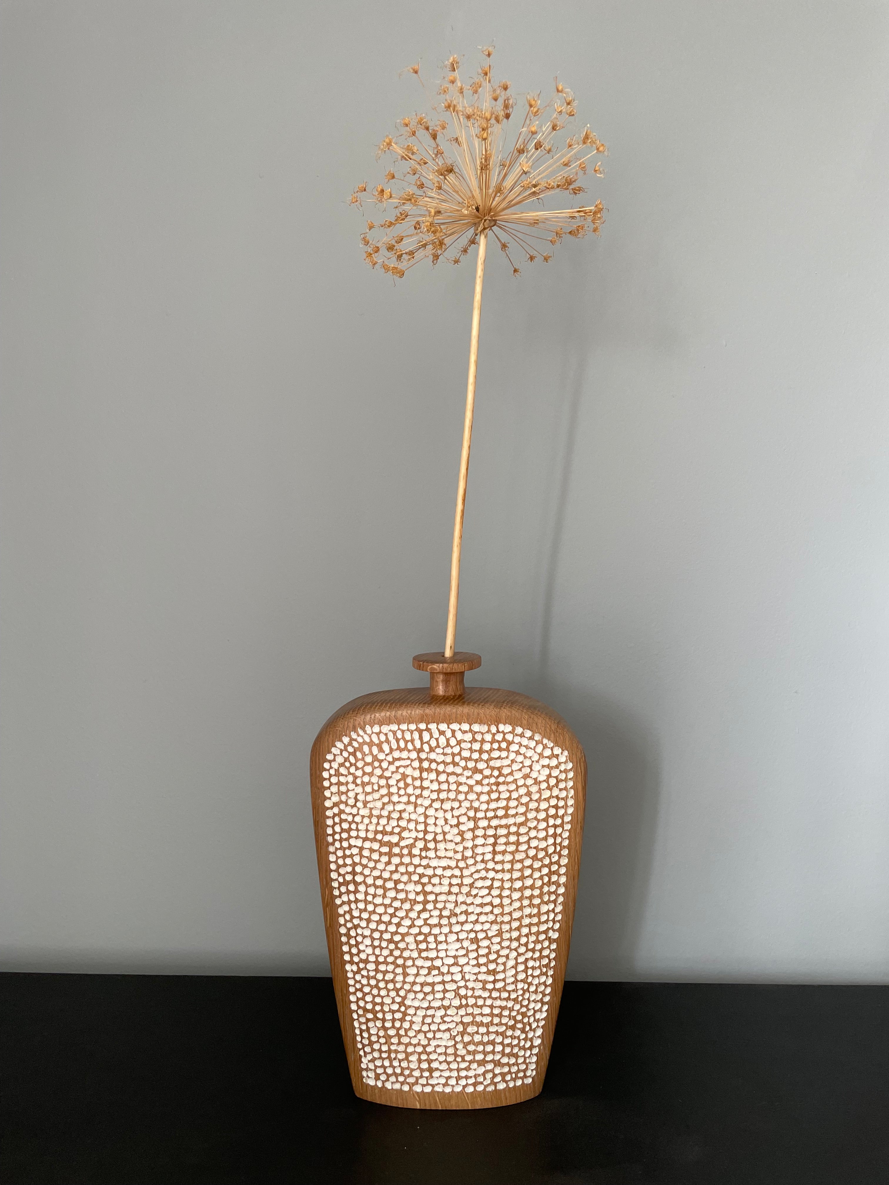 Carved Oak Vessel 16 by Michael Slaney