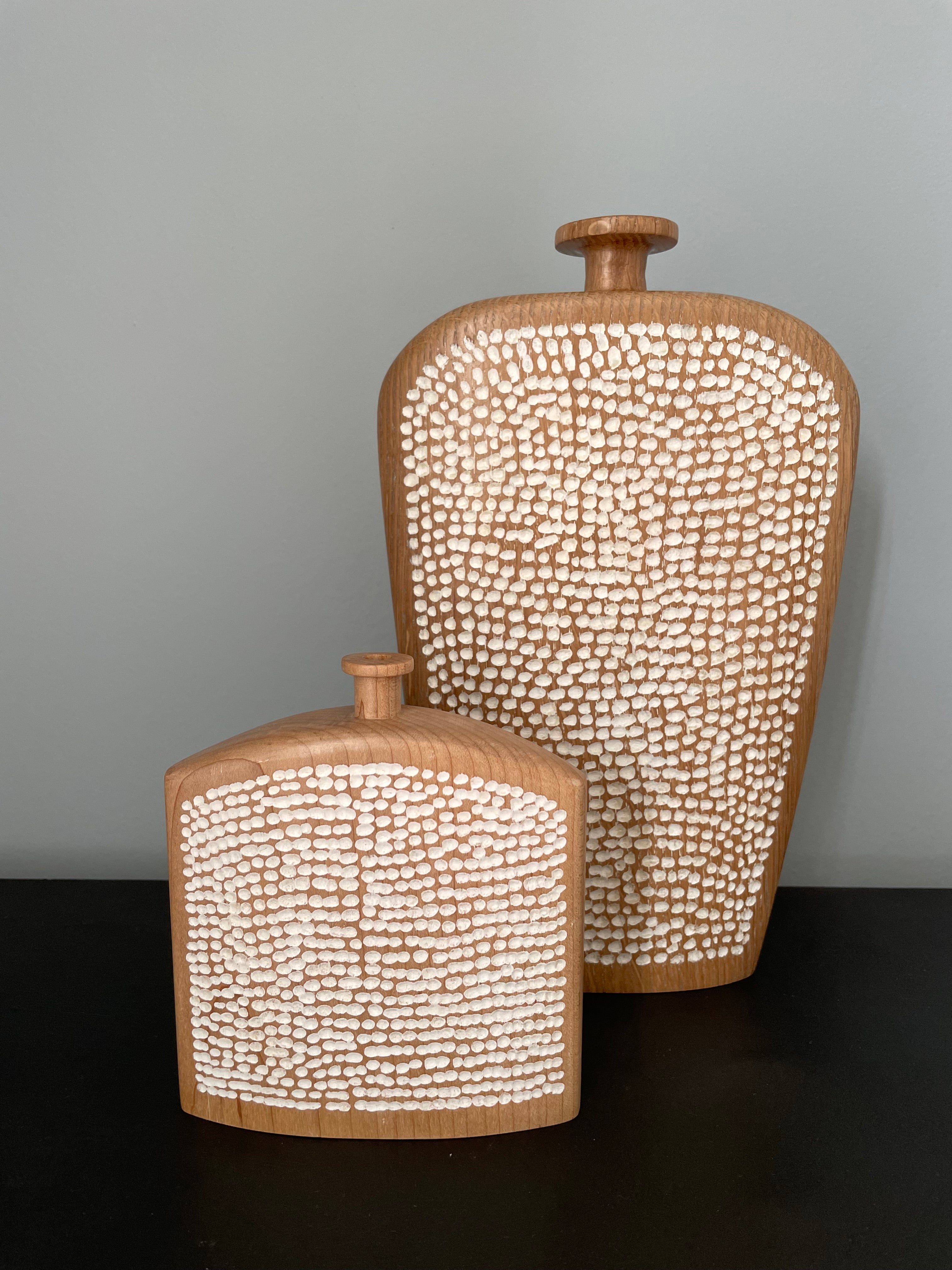 Carved Oak Vessel 17 by Michael Slaney