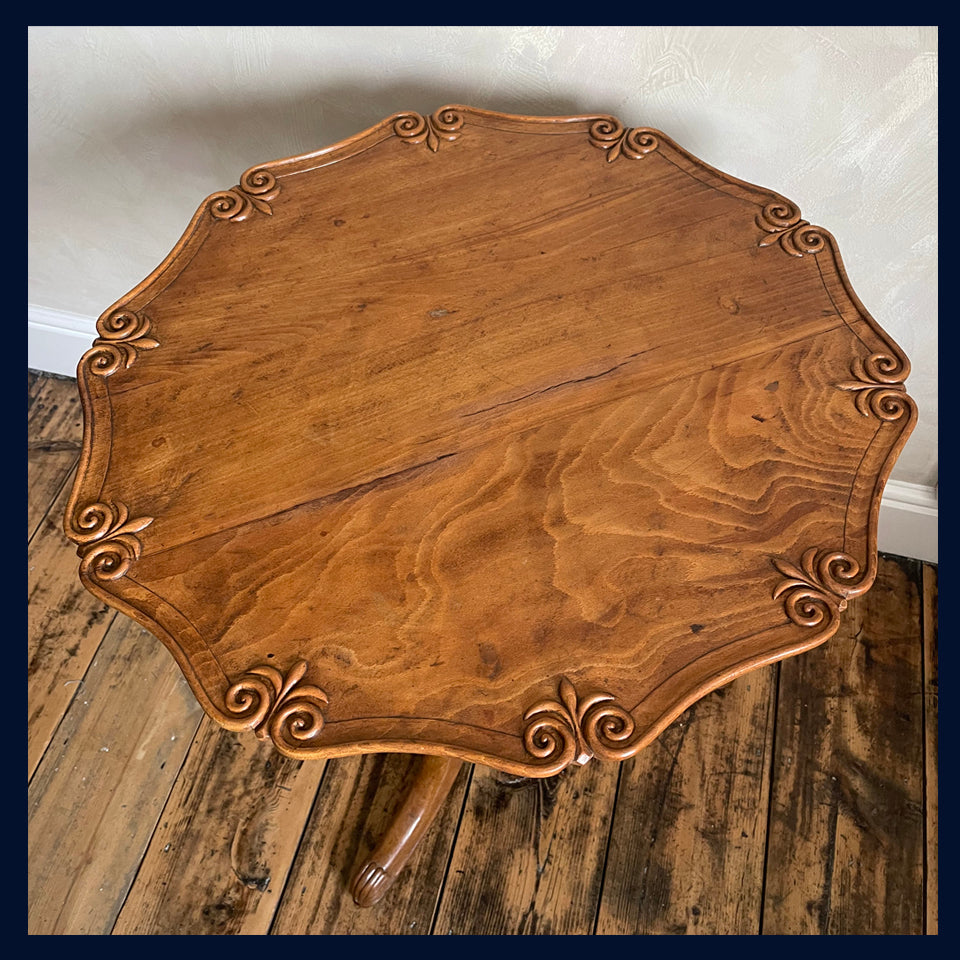 SOLD Wonderland Furniture Collection: Victorian Hand-Carved Tripod Wine Table