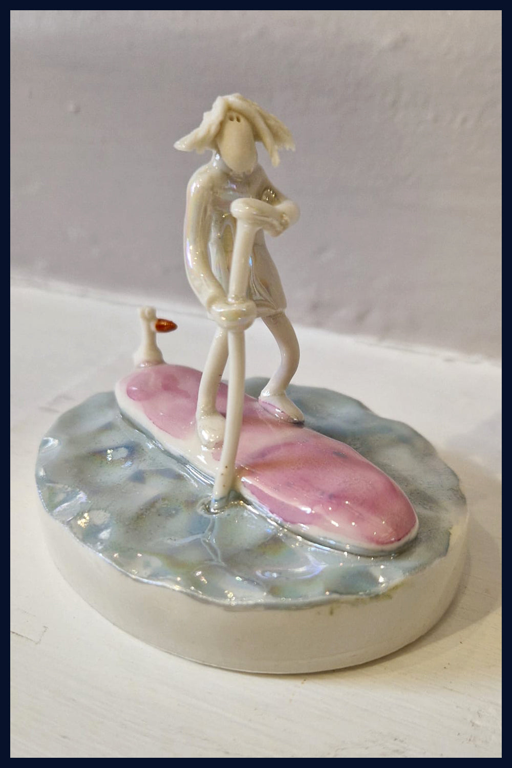 Ceramic Miniaturist Andrew Bull - paddle boarder