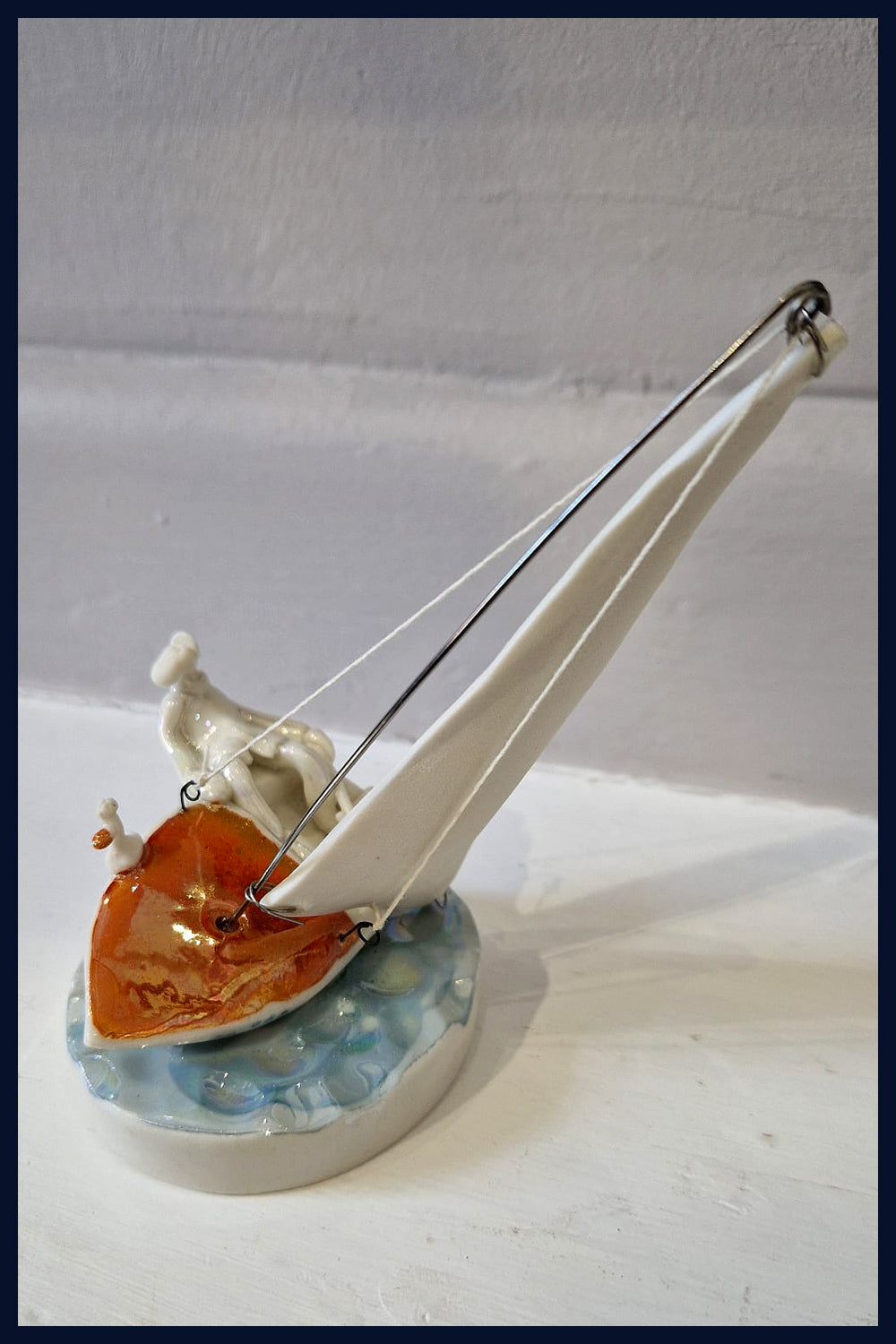 Ceramic Miniaturist Andrew Bull - sailing the boat