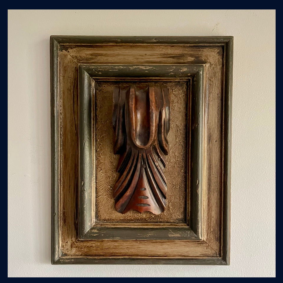 Wonderland Collection: Antique Carved Wooden Architectural Detail (Corbel ) in an Old Frame