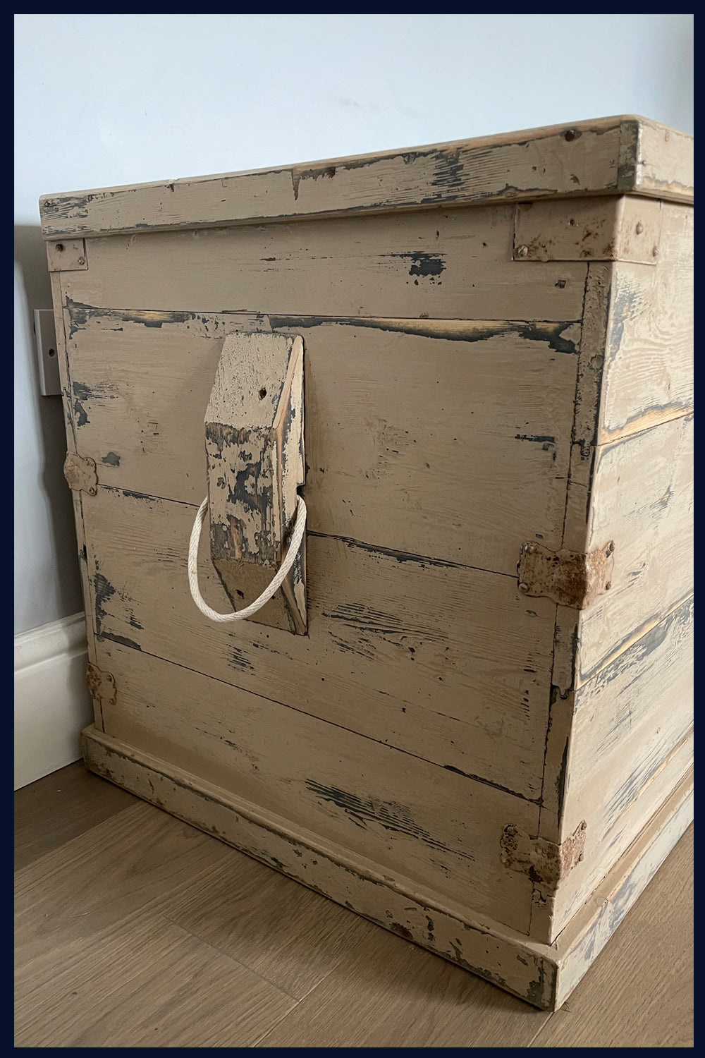 REDUCED Wonderland Furniture Collection: Large Vintage Distressed Paint Wooden Trunk/Box
