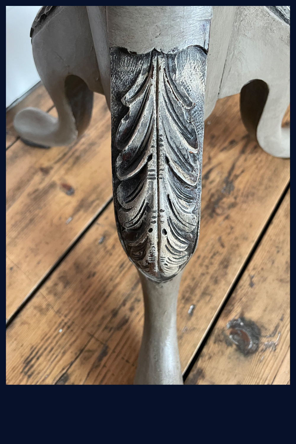 Wonderland Furniture Collection: Painted Victorian Carved Wooden Torchiere/Plant Stand