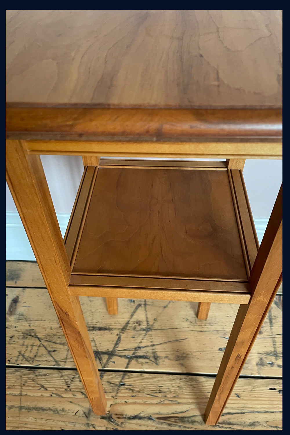 Wonderland Furniture Collection: Cherry Square Side Table with Undershelf