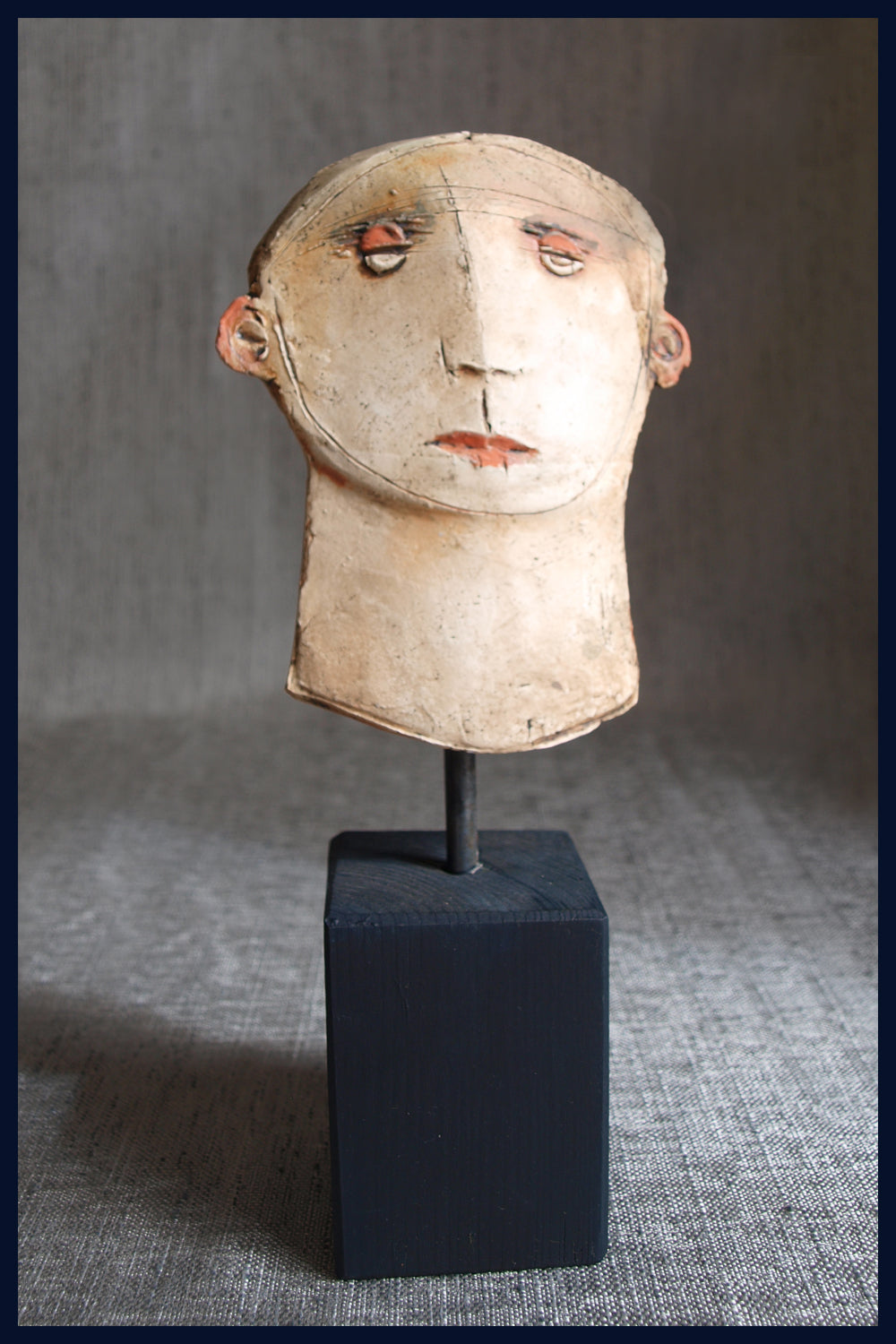 Small Head Ceramic Sculpture by Christy Keeney
