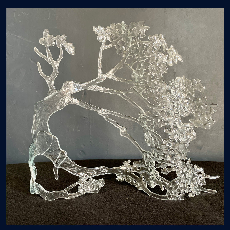'Dancer' Clear Fused Glass Sculpture by Paula Rylatt