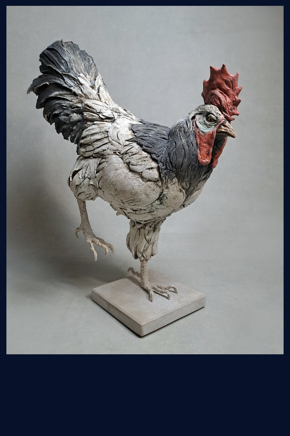 Cockerel: Ceramic Sculpture by David Cooke