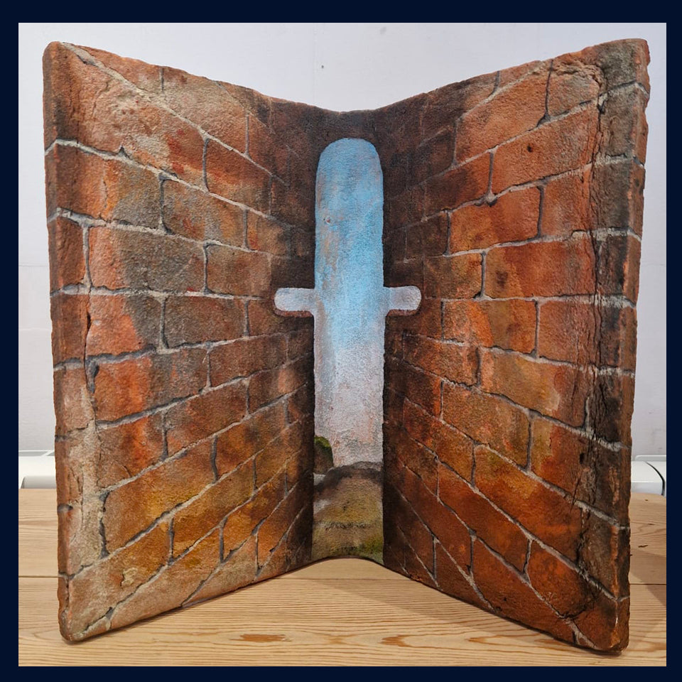 Painting 77: Slit - Clay Ridge Roof Tile Painting Sculpture by Colin Kitchener