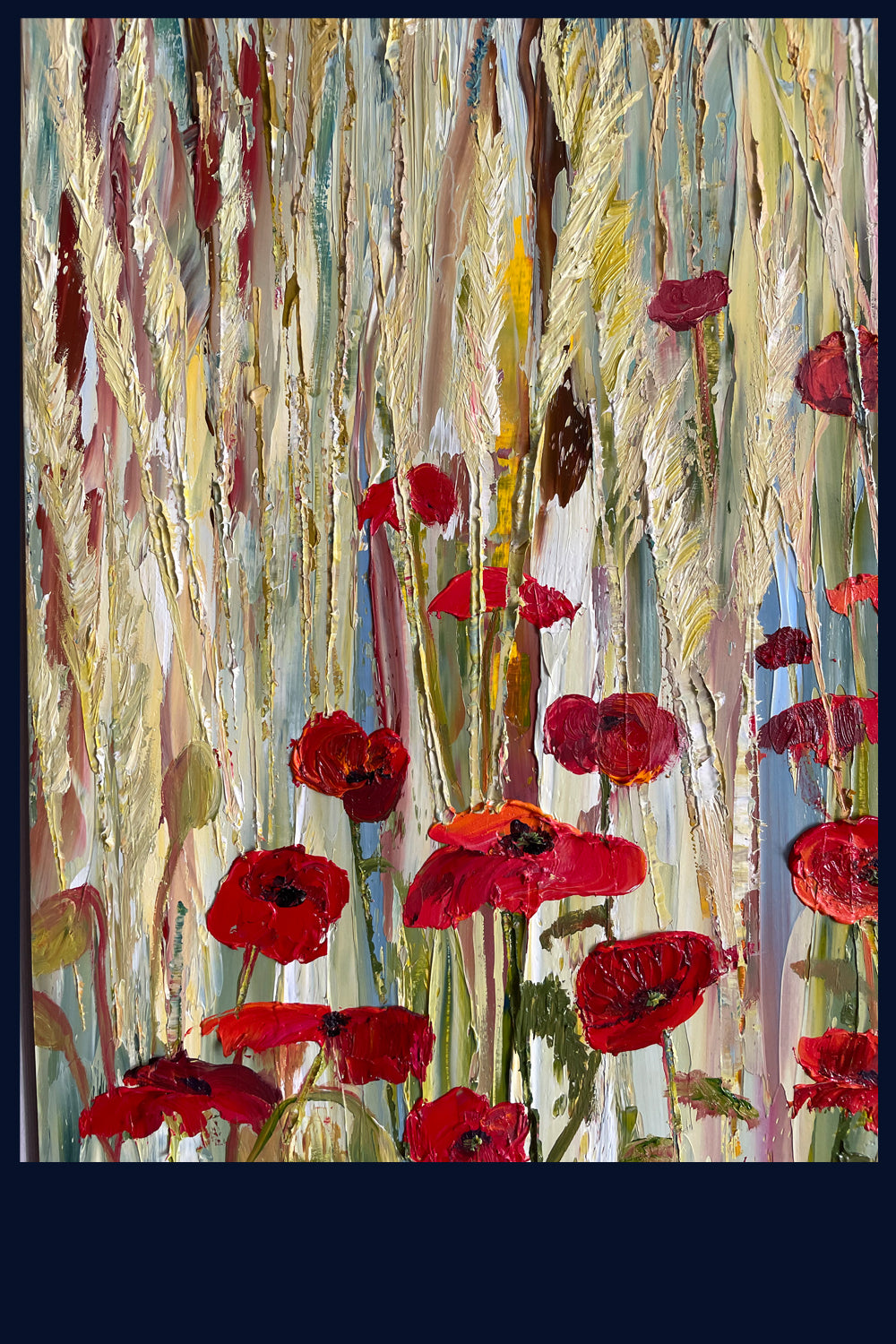 Fields of Wonder Collection: Crimson Enchantment. Original Oil Painting