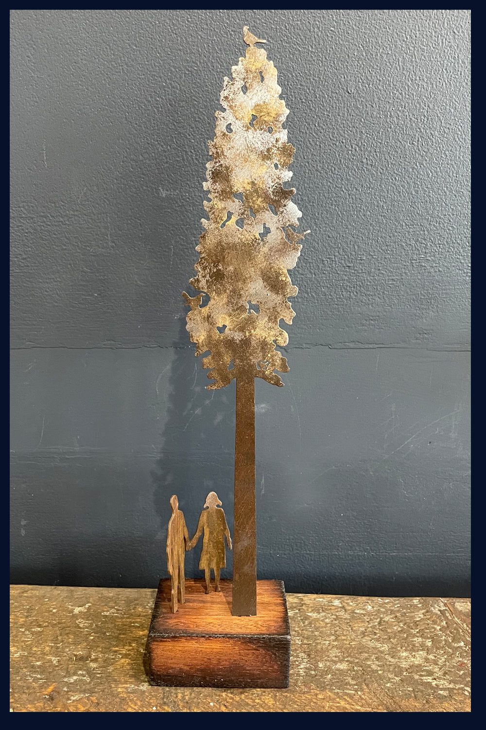 SOLD Bird Watchers: Metal & Wood Sculpture by David Mayne