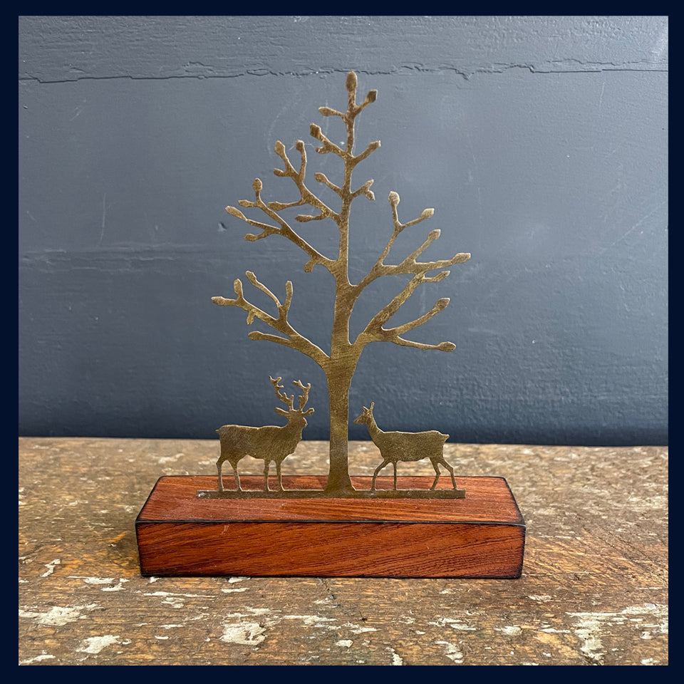 The Meeting (Miniature): Metal & Wood Sculpture by David Mayne