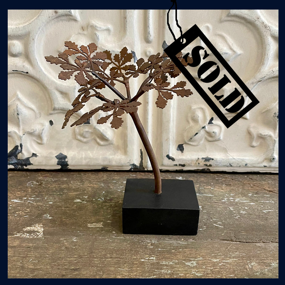 SOLD - Oak Tree (Swept): Metal & Wood Sculpture by David Mayne