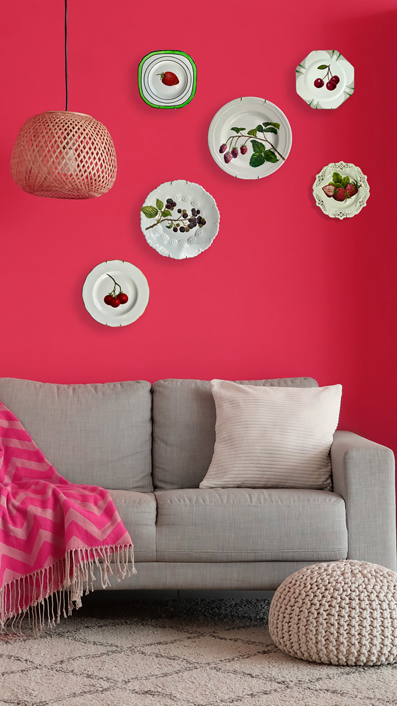 Plated: original fine art oil painting on an old reticulated tea plate - strawberries