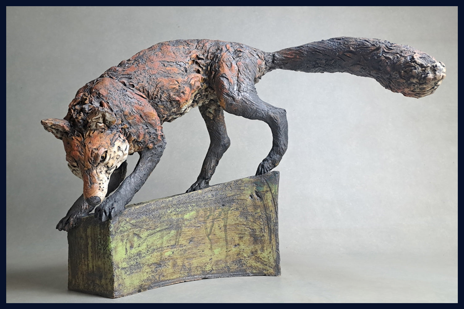 Large Fox: Ceramic Sculpture by David Cooke