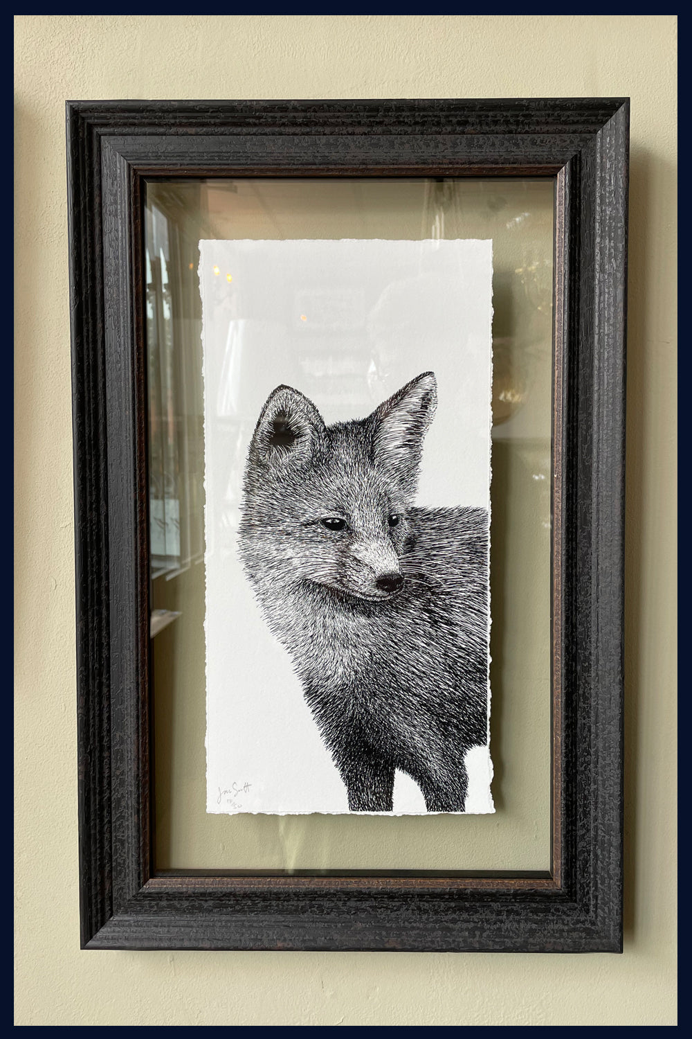 Floated & Framed Running Wild Collection: A Hard Stare: Fox Cub, Norfolk Limited Edition Fine Art Print