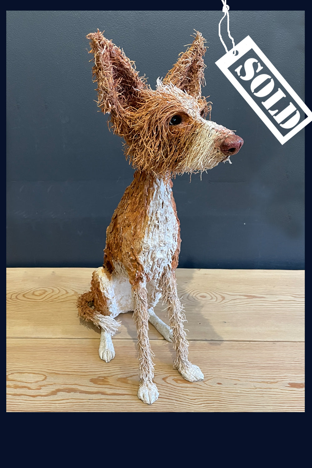 SOLD Podenco Ceramic Dog Sculpture - Gemma Rees