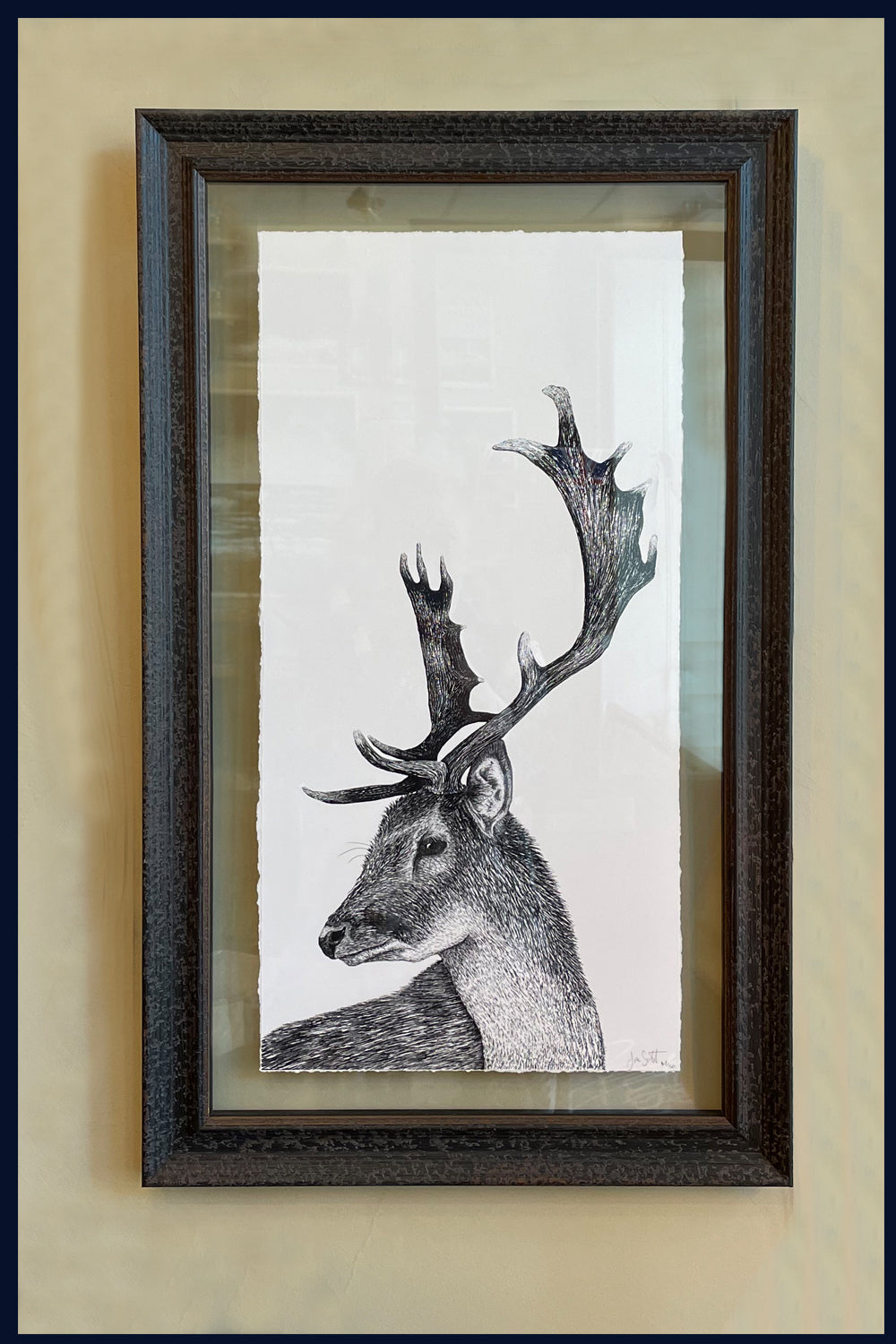 Stag, Norfolk. Pen and Ink artwork by Jac Scott