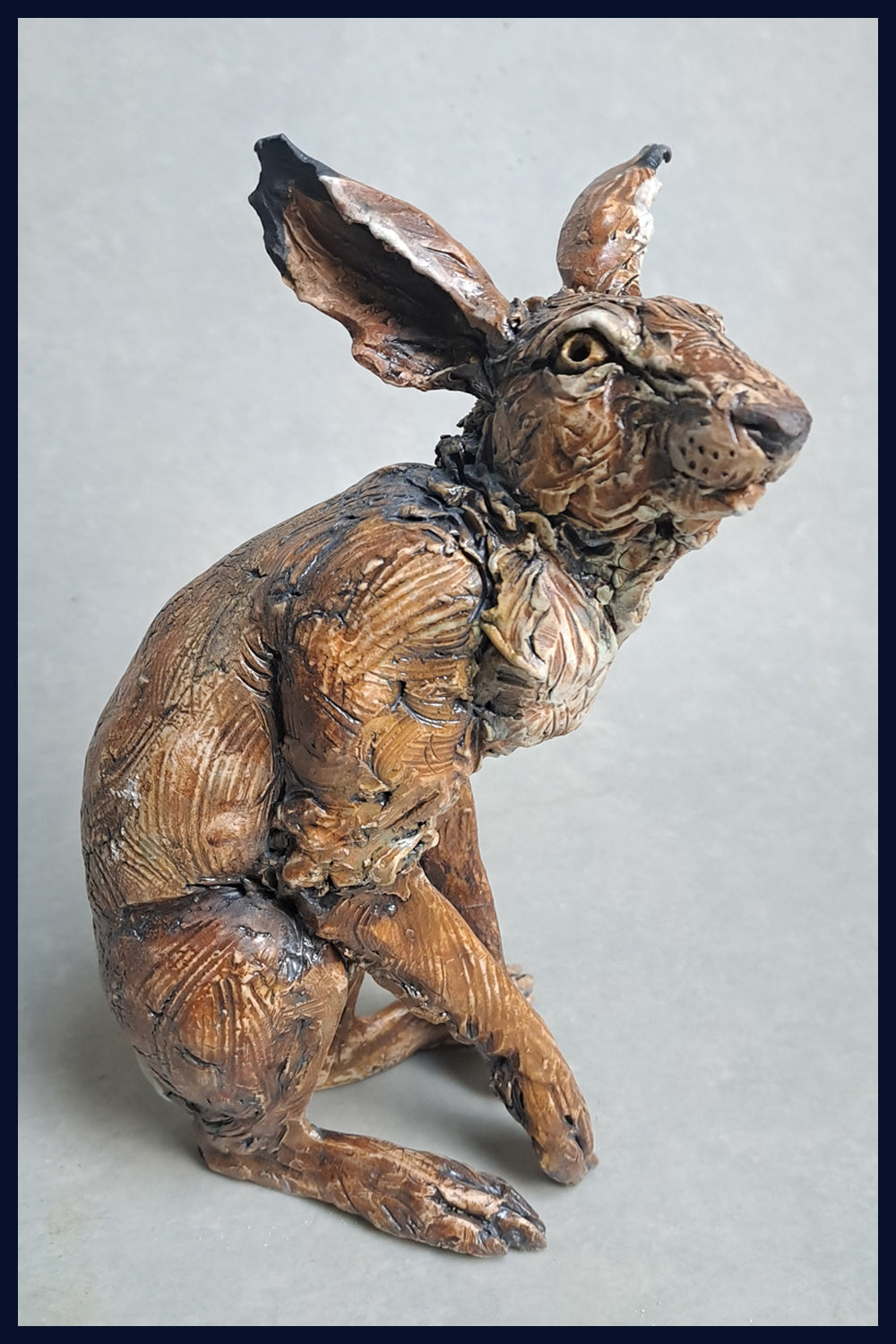 Small Hare no.1: Ceramic Sculpture by David Cooke