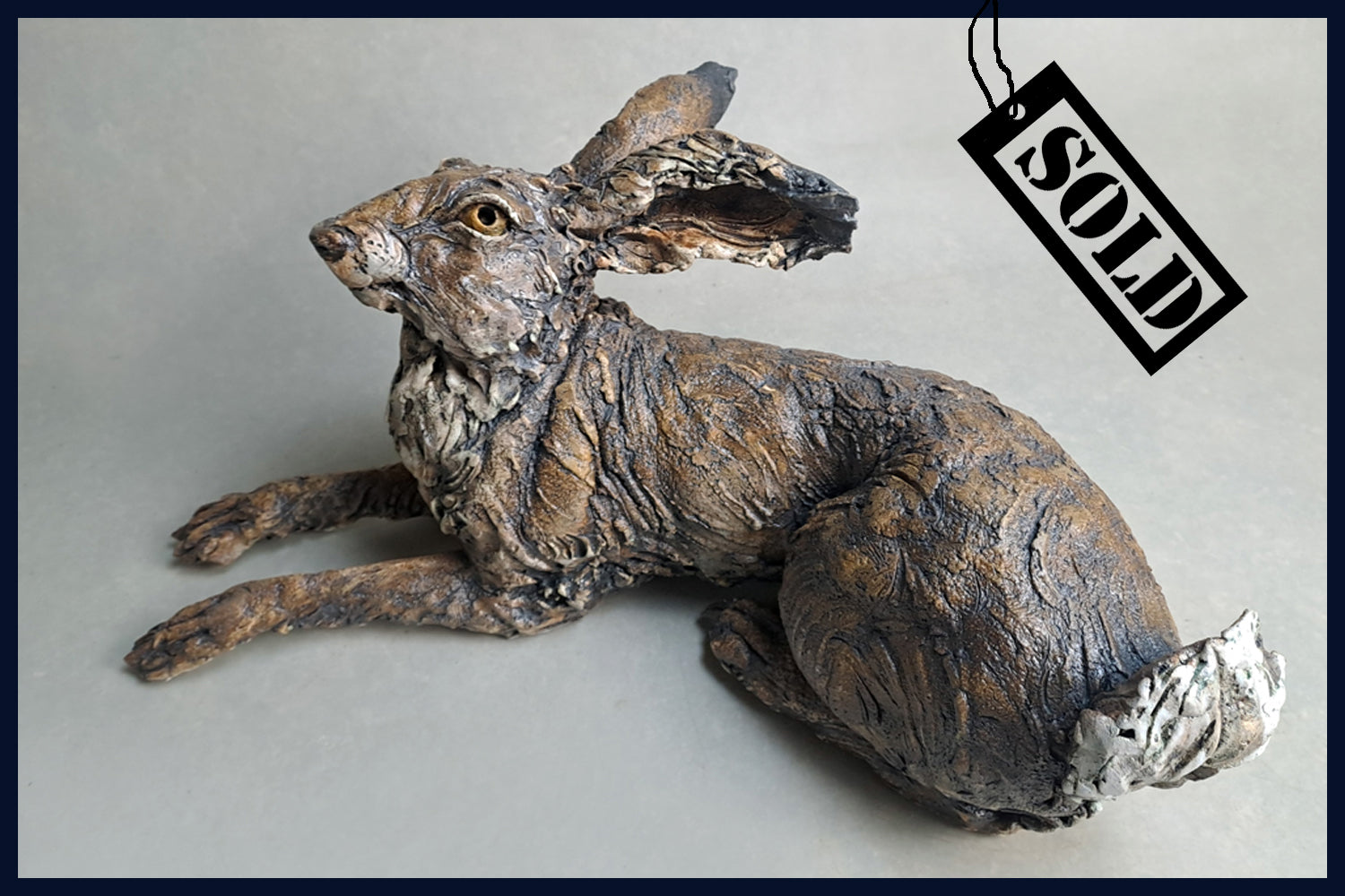 SOLD Medium Hare: Ceramic Sculpture by David Cooke