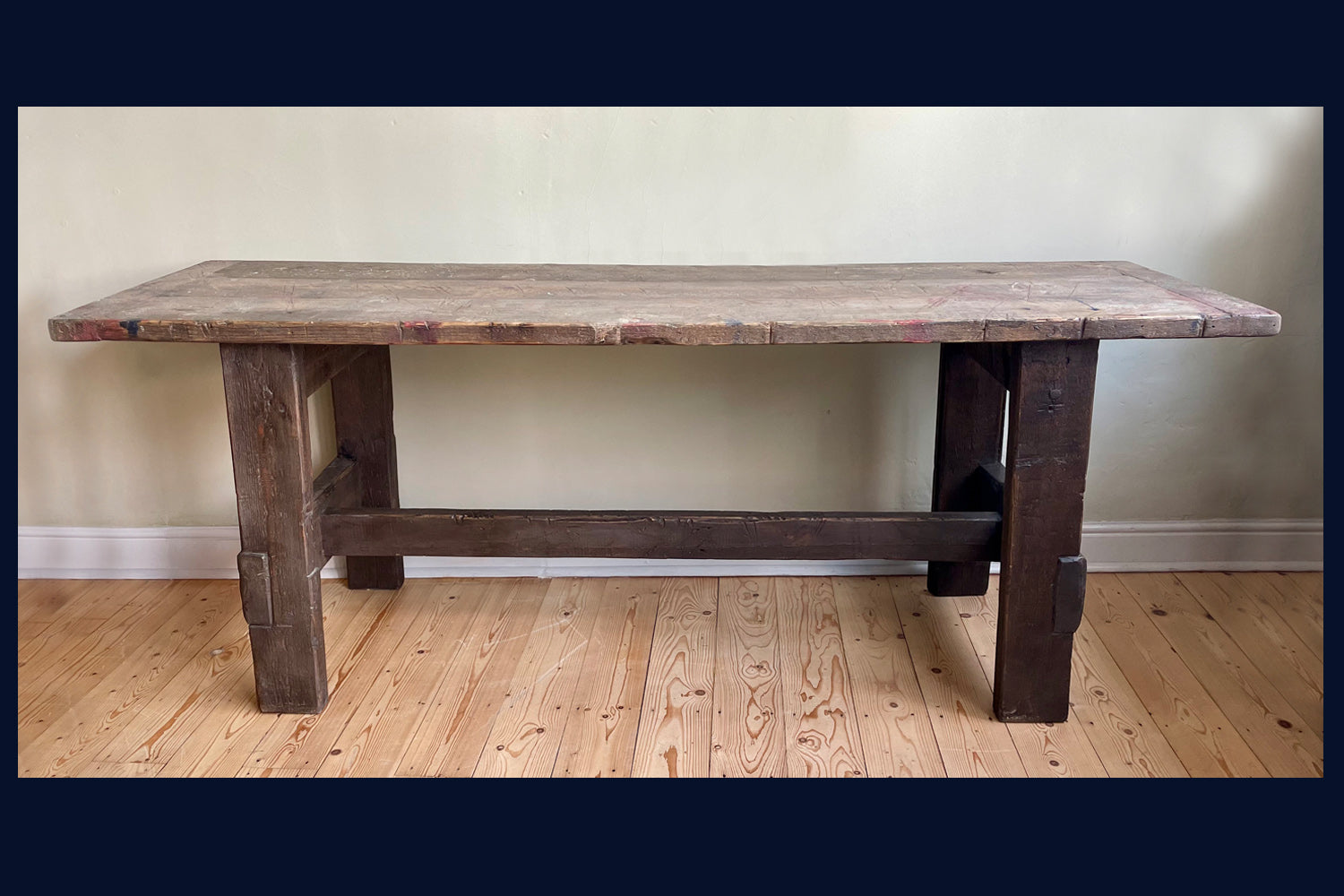 Wonderland Furniture Collection: Large Rustic Vintage Workbench Side Table