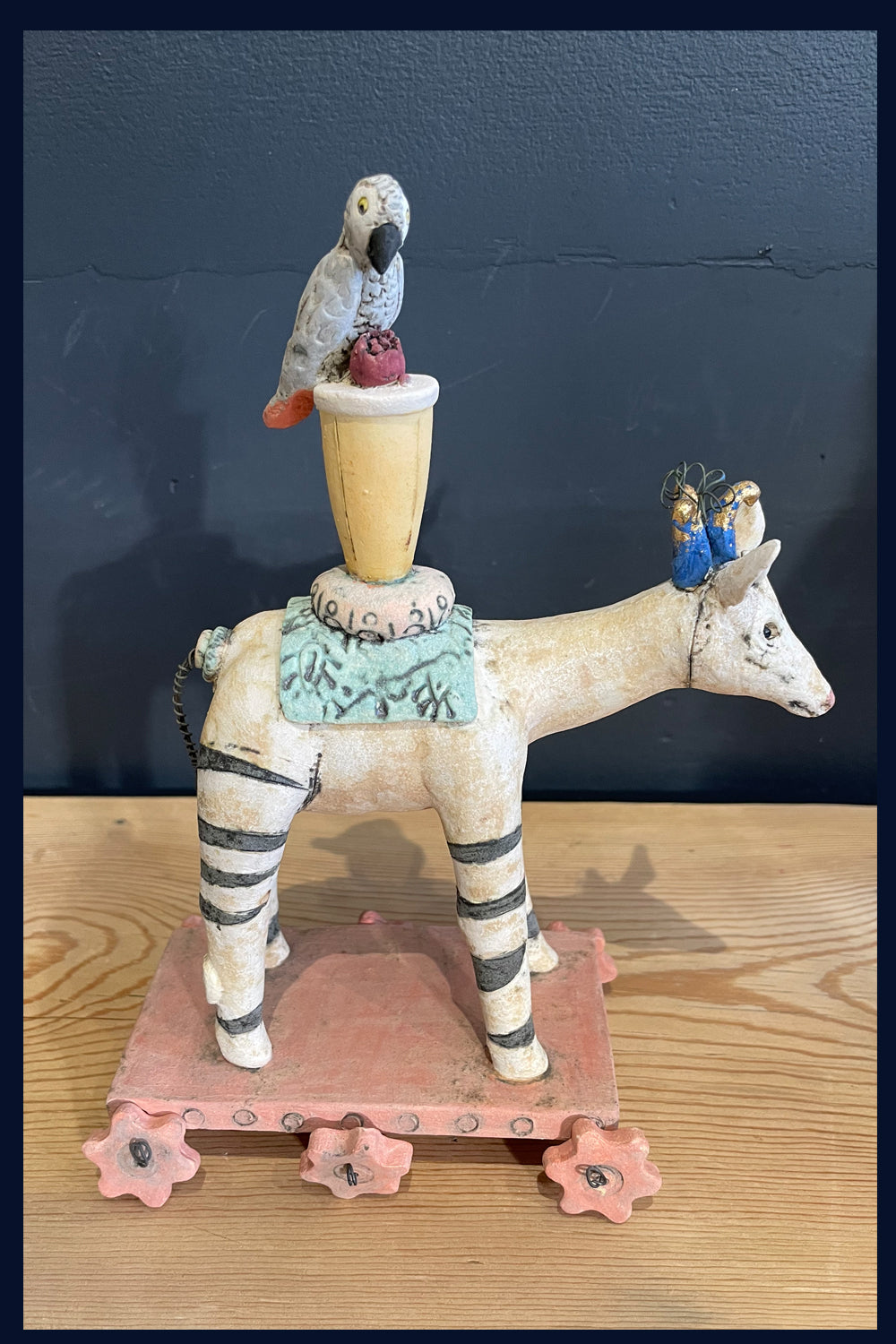 'Drumbeat' Figurative Ceramic Sculpture by Jean Tolkovsky