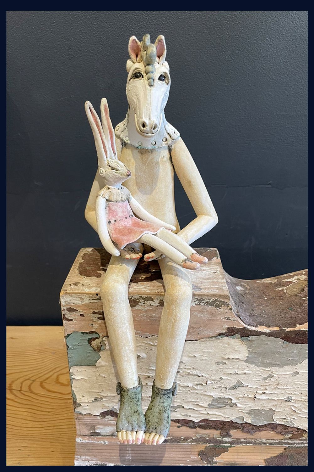 'True Love' Figurative Ceramic Sculpture by Jean Tolkovsky