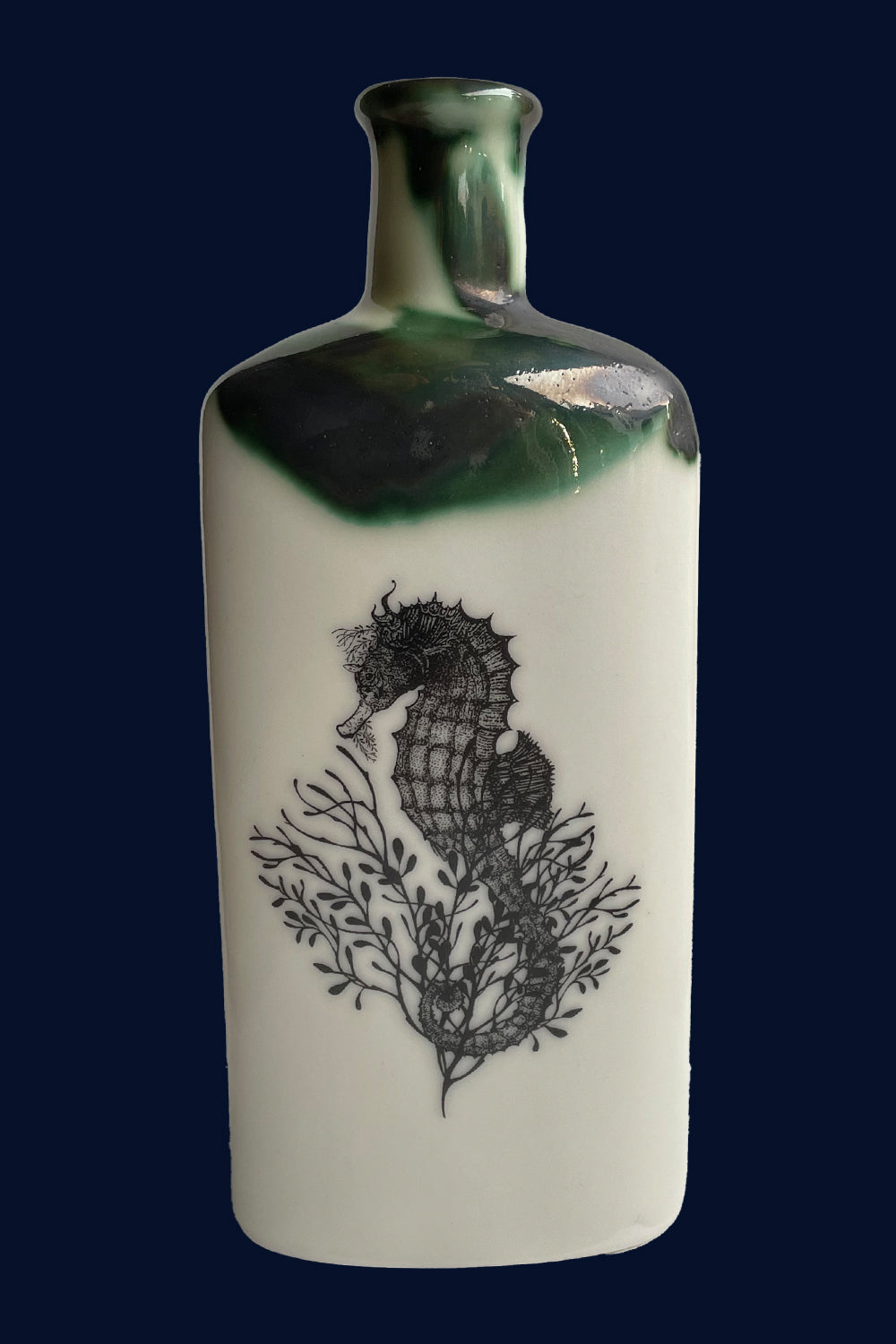 Seahorse Boots The Chemist Bottle Vase: Ceramic Sculpture by Jillian Riley