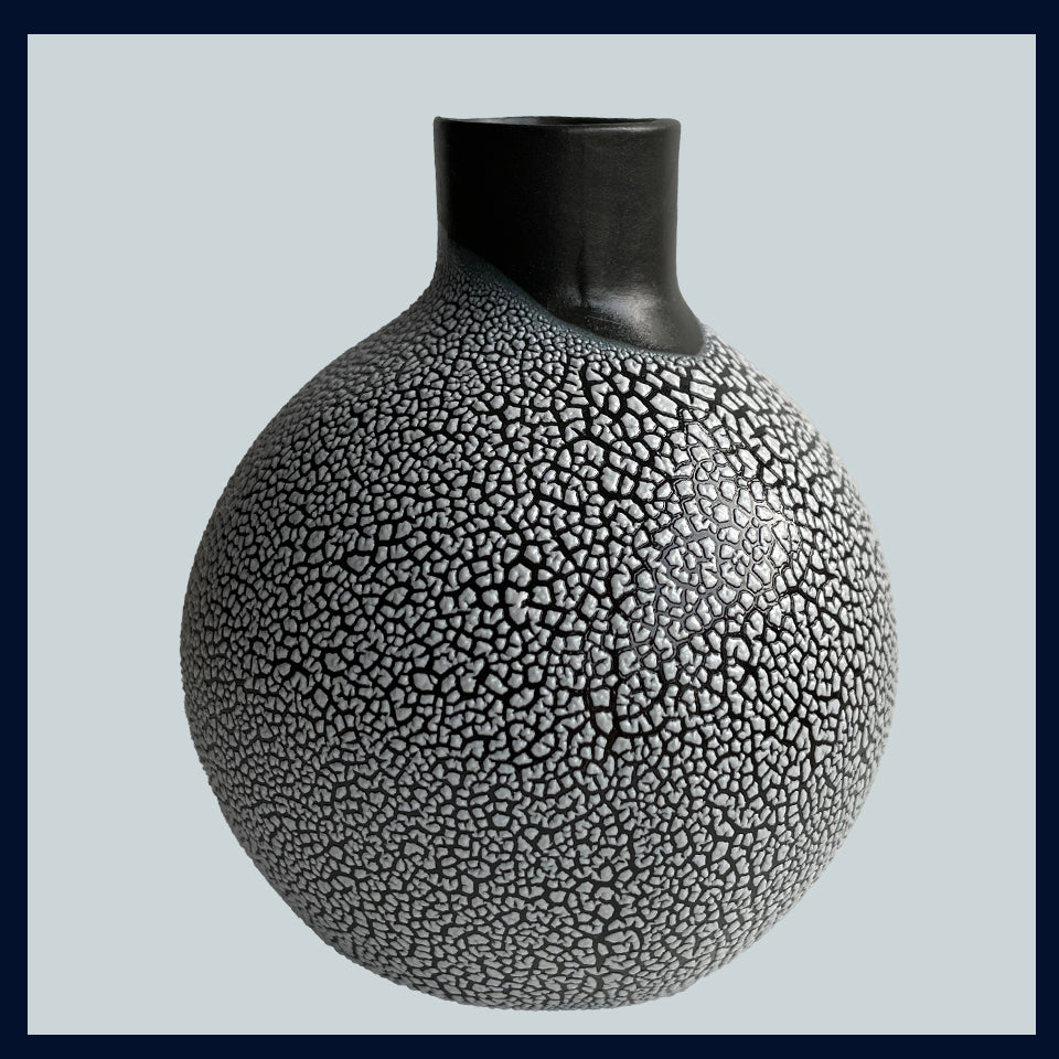 Small Ball Flask Vase: Ceramic Sculpture by Jillian Riley