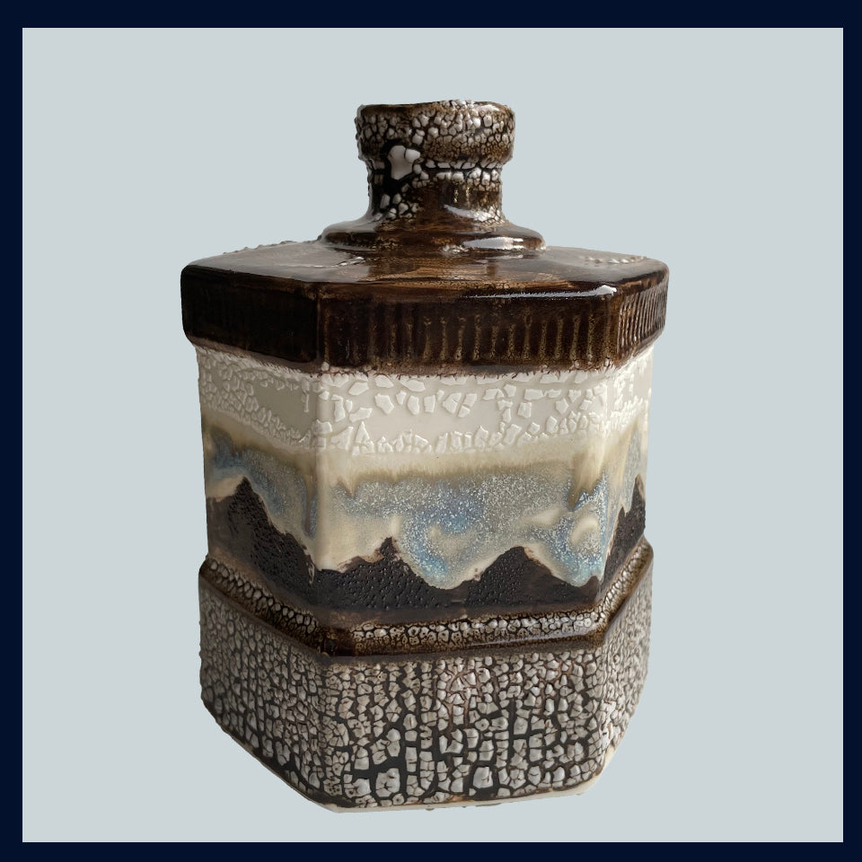 Hexagonal Vase: Ceramic Sculpture by Jillian Riley