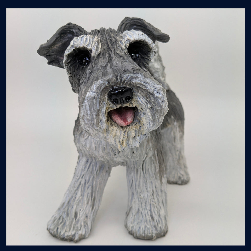 Schnauzer - Stoneware Sculpture by Joanne Cooke