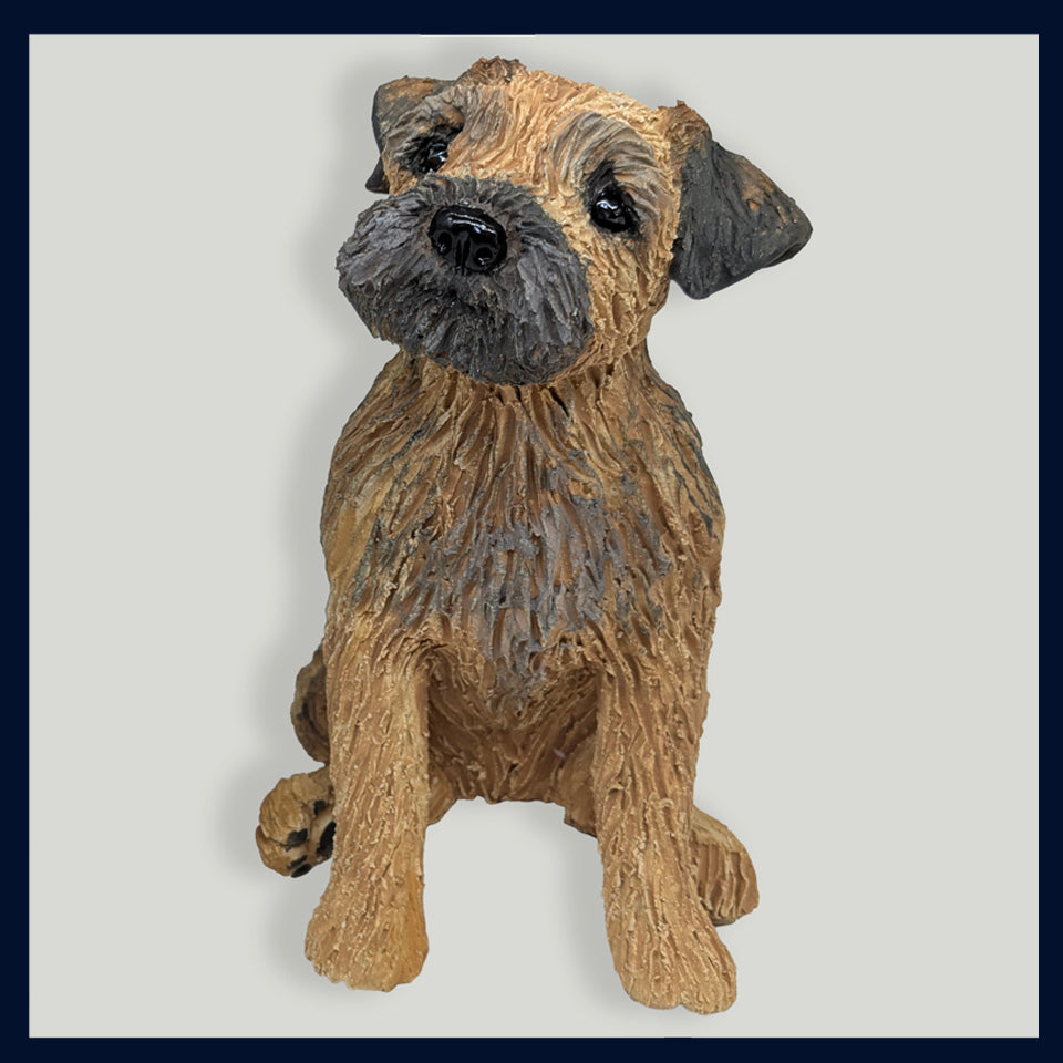 Border Terrier Dog - Stoneware Sculpture by Joanne Cooke