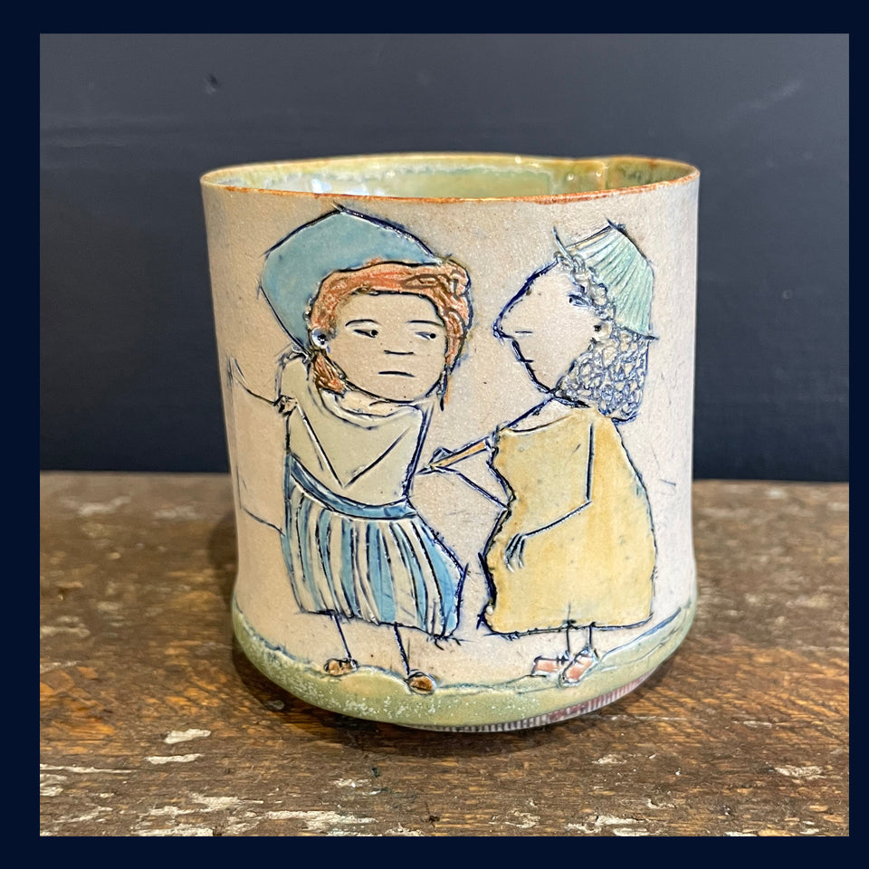 Cream Ceramic Cup/Beaker by Katherine Kingdon