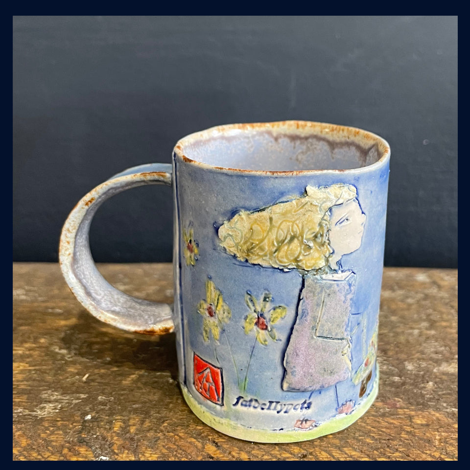 Pale Blue Espresso Ceramic Cup by Katherine Kingdon