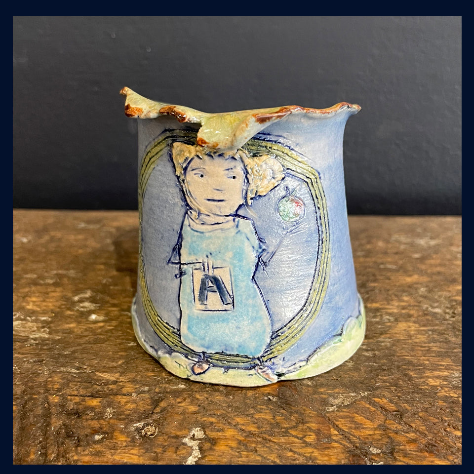 A is for Apple Ceramic Pot by Katherine Kingdon